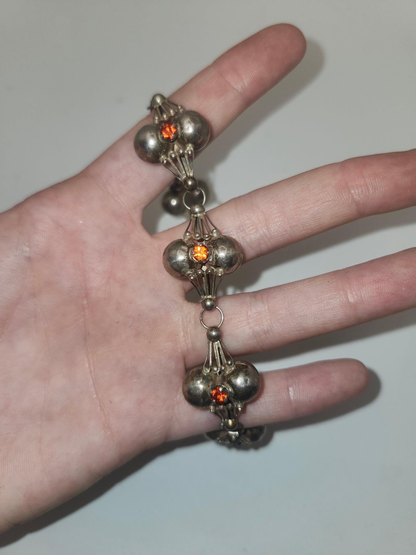 *925* Sterling & Gemstone Taxco, Mexican Handmade Bracelet