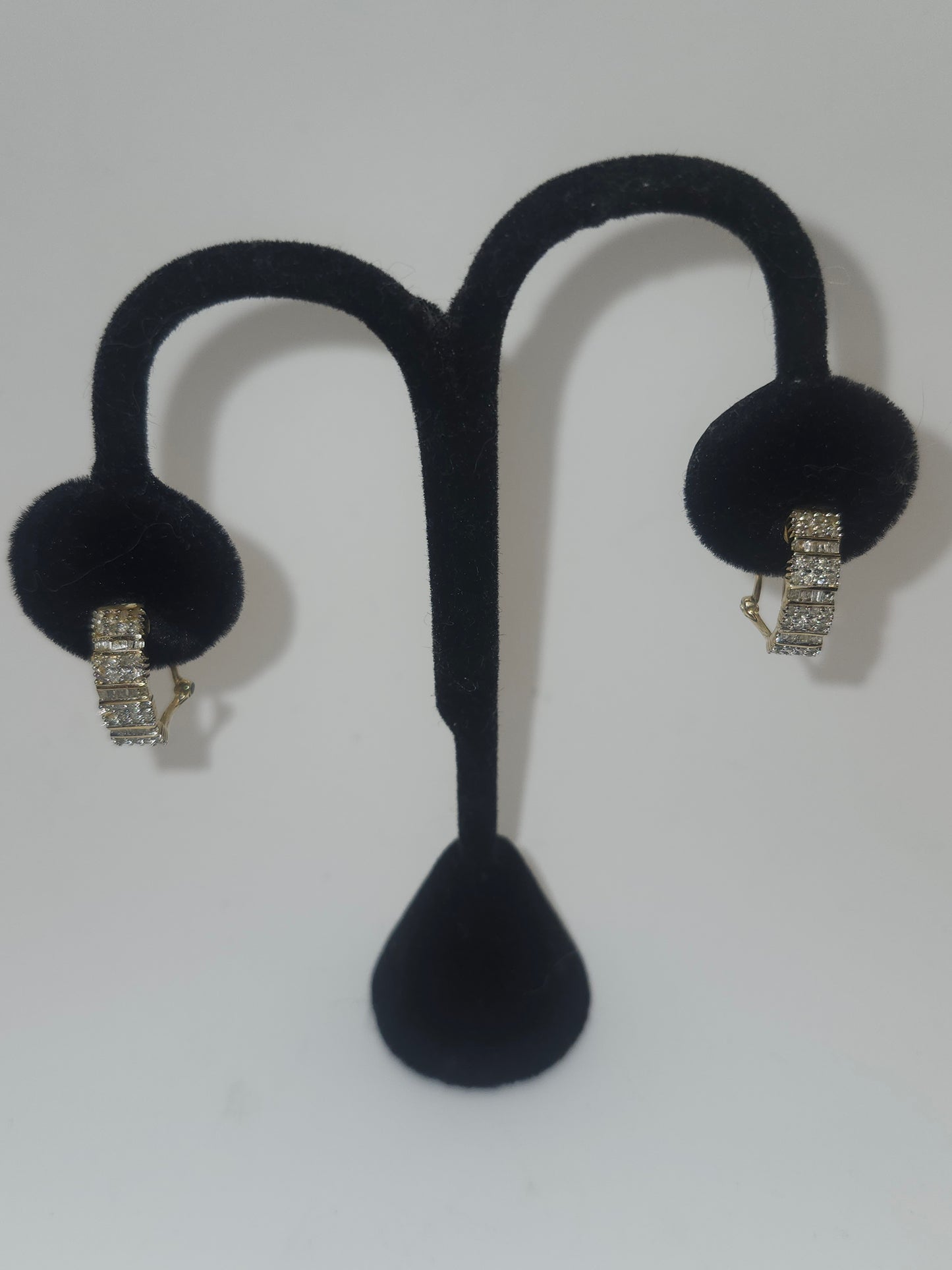 *10K* Yellow Gold & Channel Set Diamond Earrings