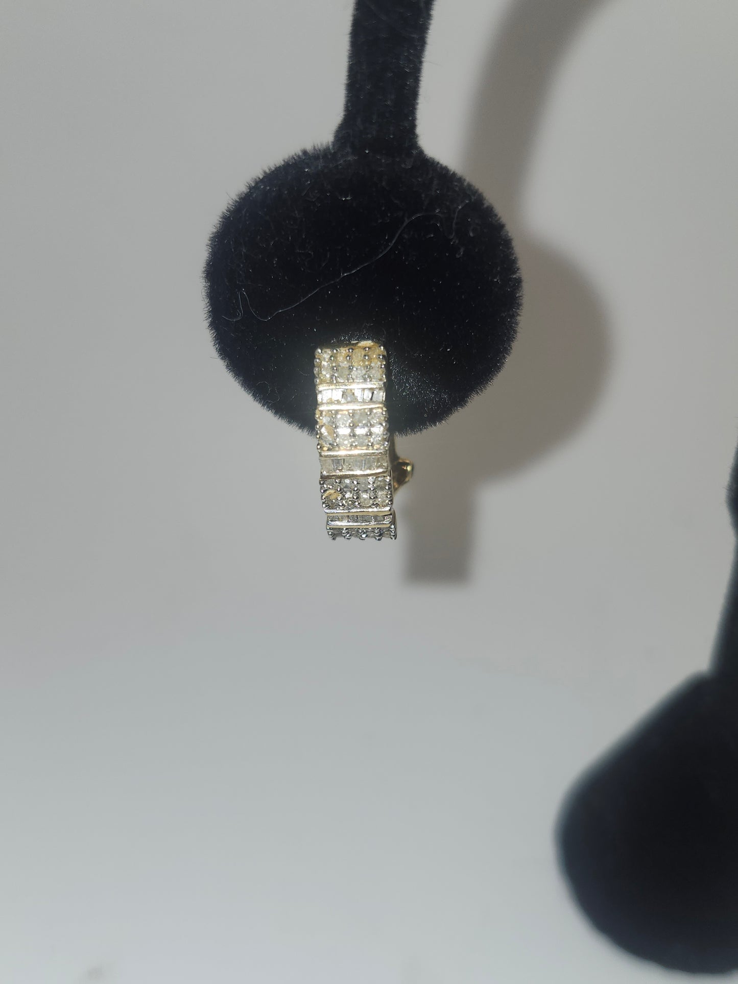 *10K* Yellow Gold & Channel Set Diamond Earrings