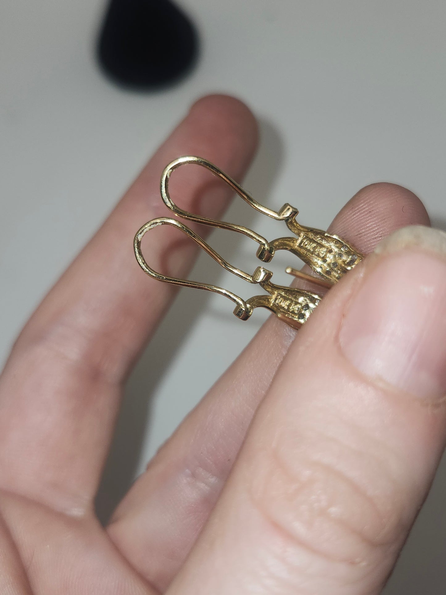 *10K* Yellow Gold & Channel Set Diamond Earrings
