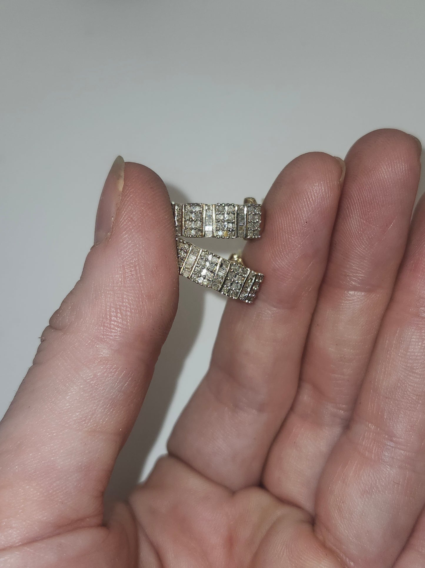 *10K* Yellow Gold & Channel Set Diamond Earrings