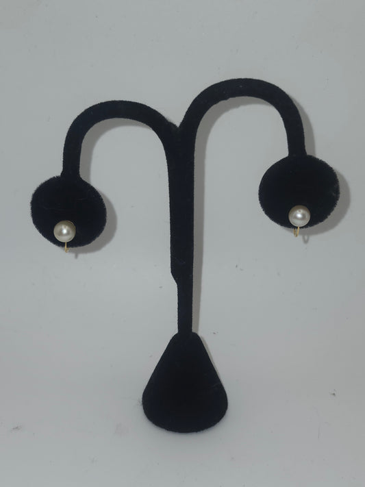 *14K* Yellow Gold & Pearl Screw-Back Earrings