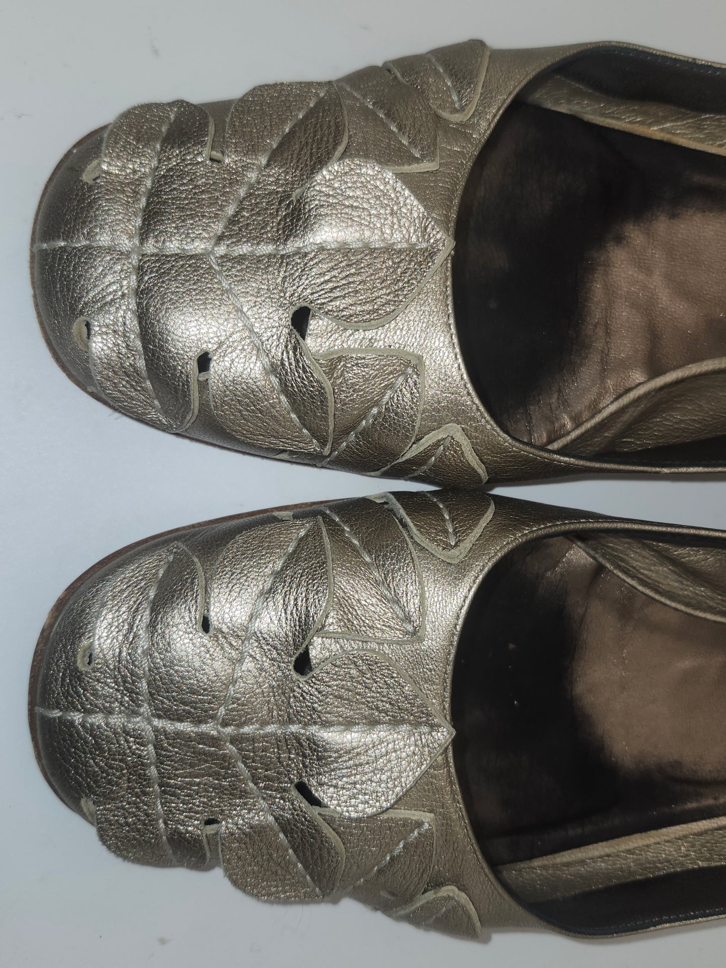 *Salvatore Ferragamo* Metallic Ballet Flats Size 10 Women's