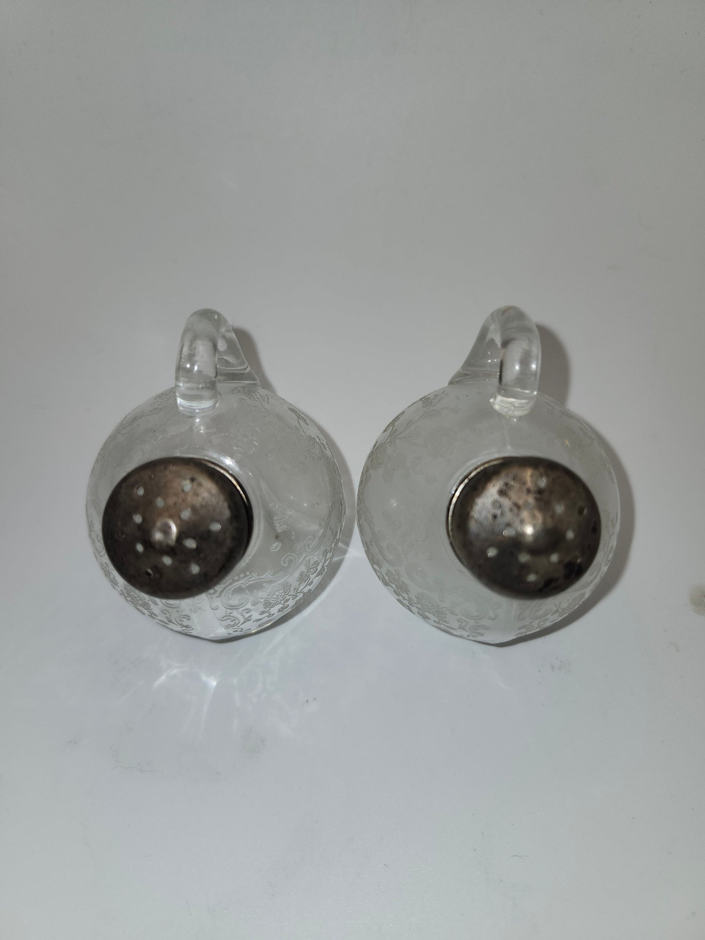 *Sterling* Capped Cut Crystal Salt & Pepper Shaker Set