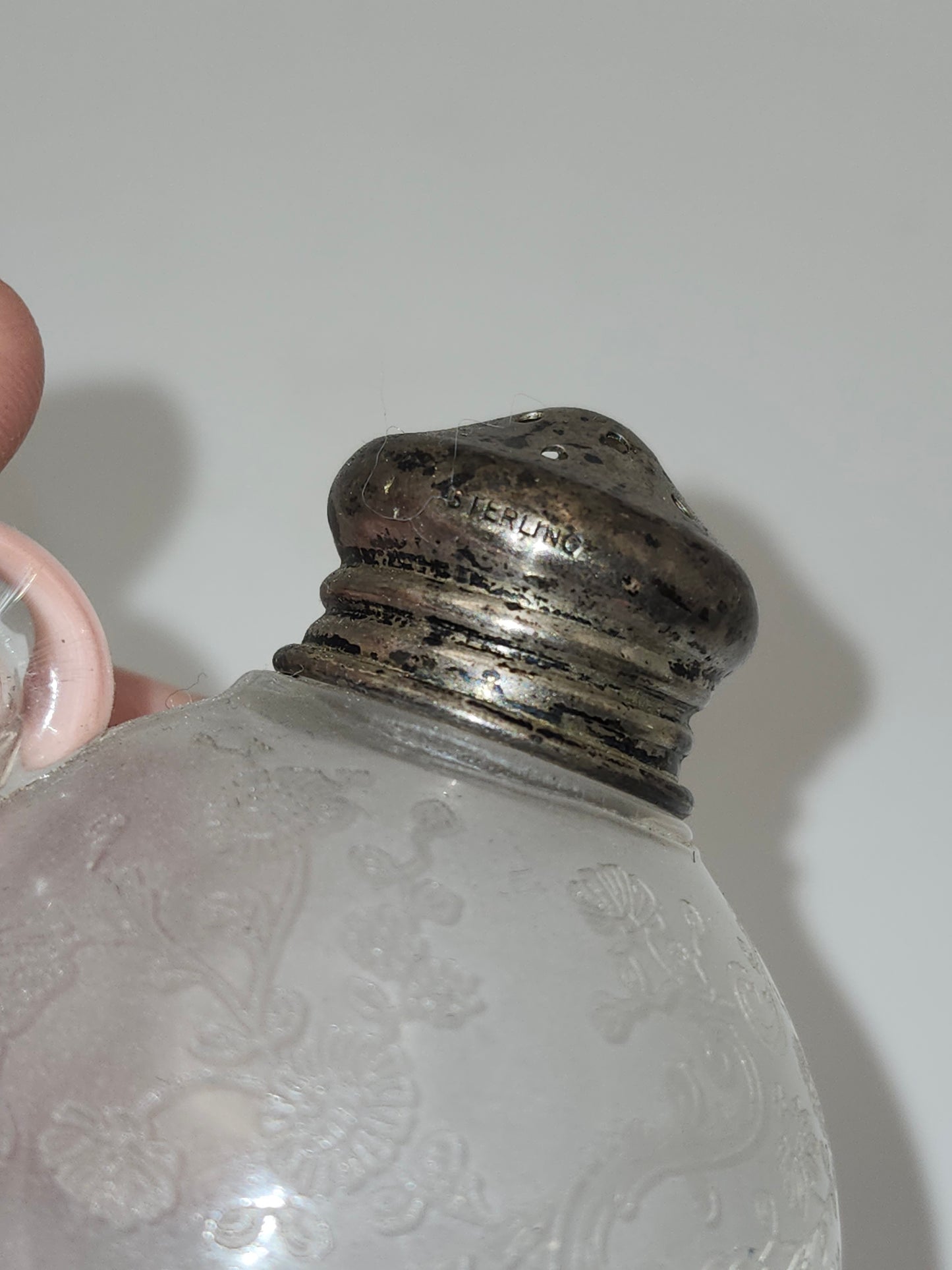 *Sterling* Capped Cut Crystal Salt & Pepper Shaker Set