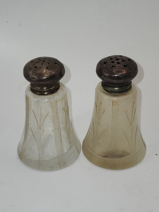 *Sterling* Capped Cut Crystal Salt & Pepper Shaker Set