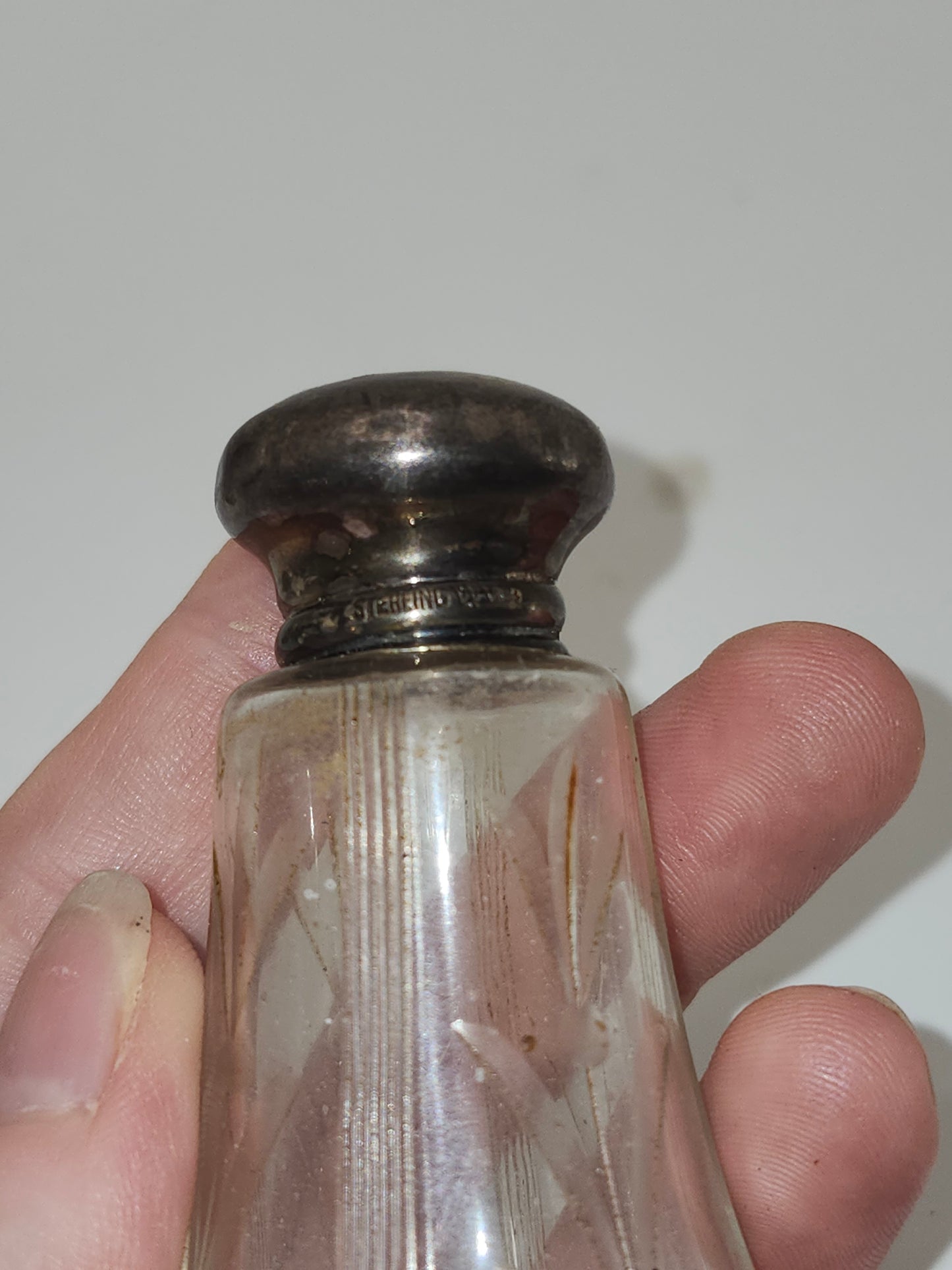 *Sterling* Capped Cut Crystal Salt & Pepper Shaker Set