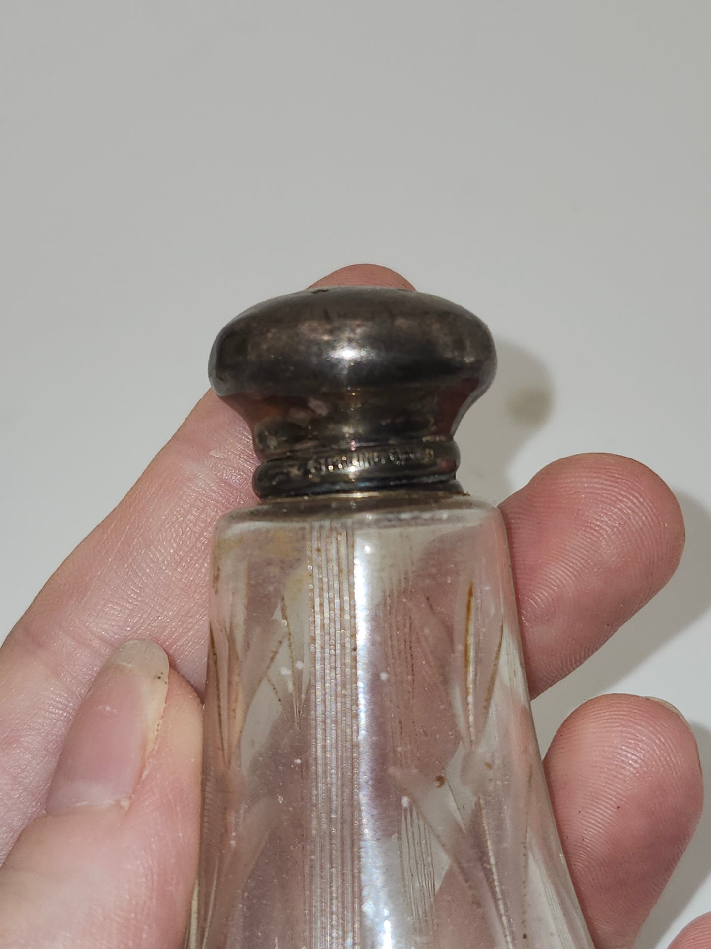 *Sterling* Capped Cut Crystal Salt & Pepper Shaker Set