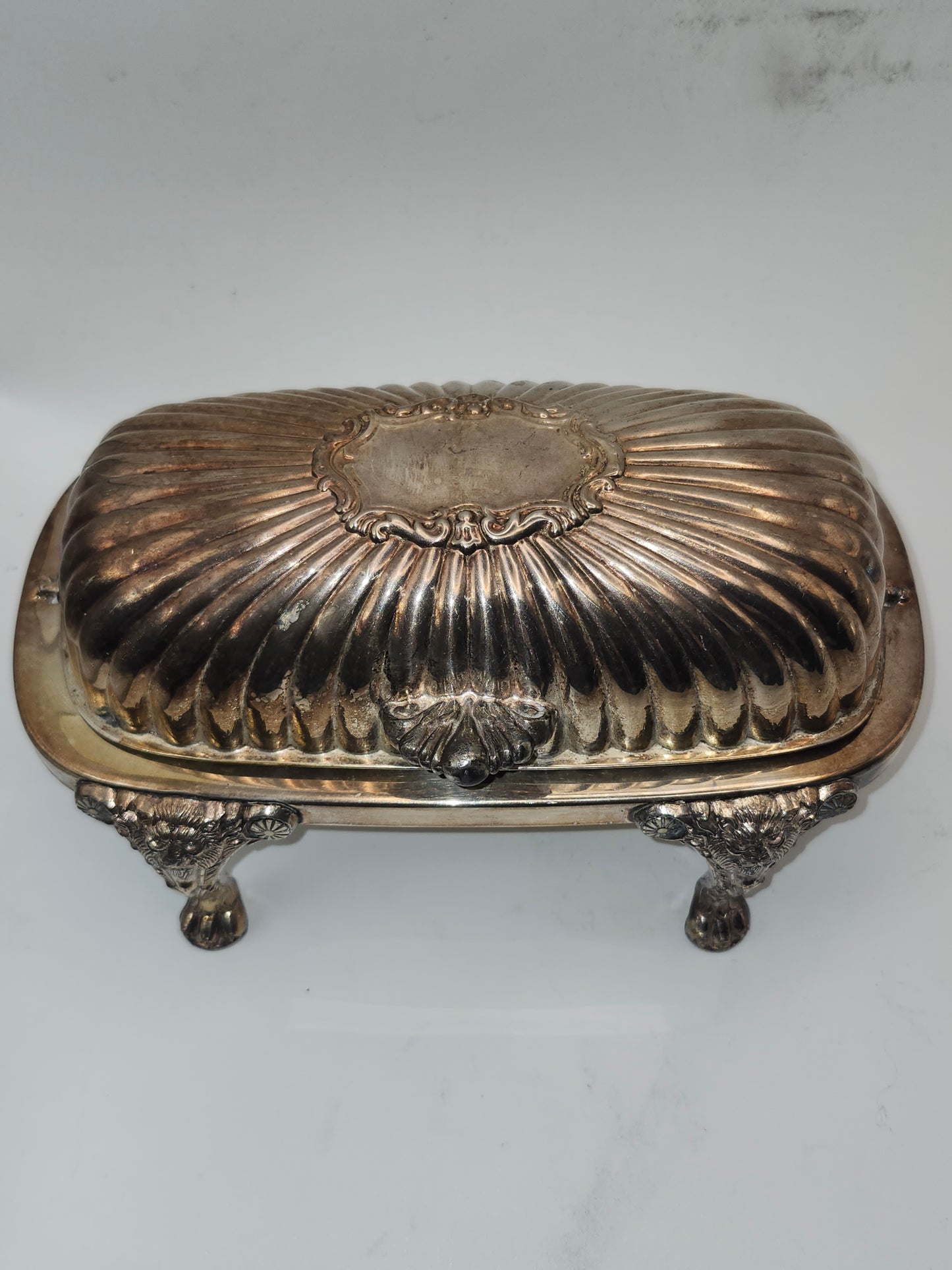 *Silverplated* Roll-Top Butter Dish