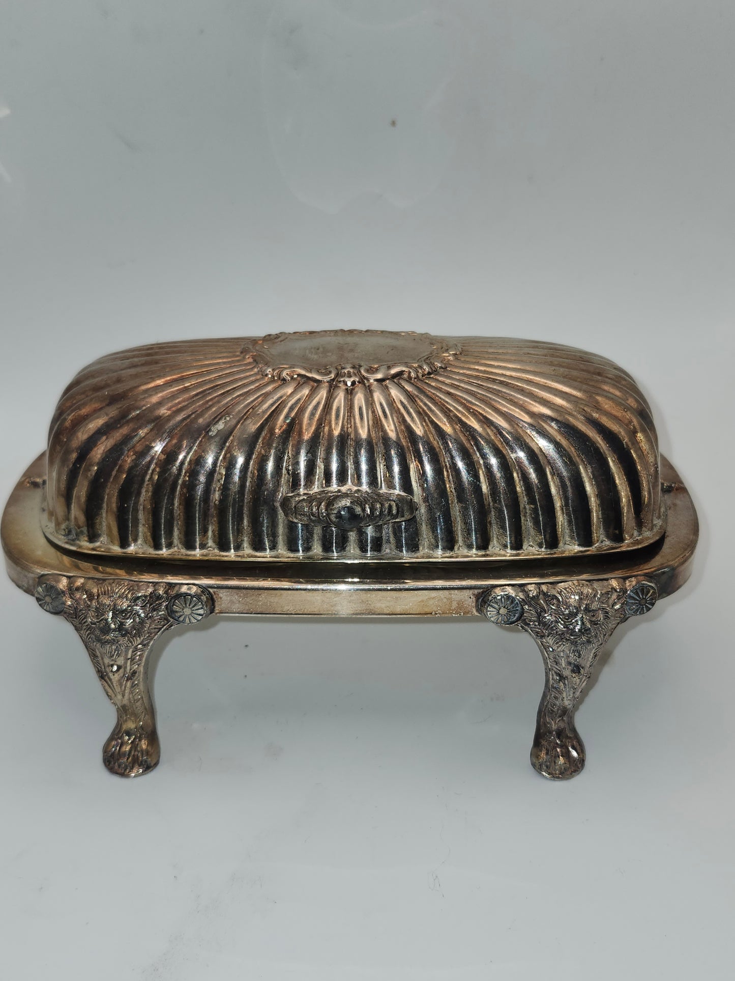 *Silverplated* Roll-Top Butter Dish