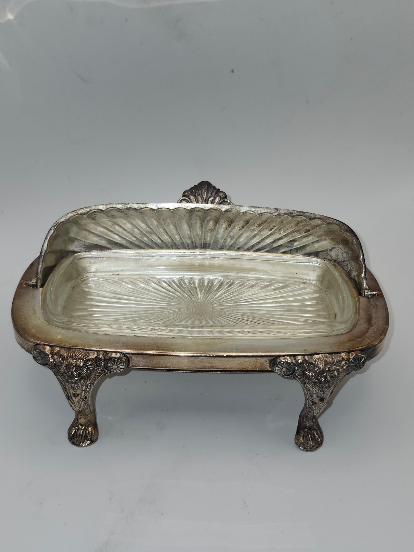 *Silverplated* Roll-Top Butter Dish