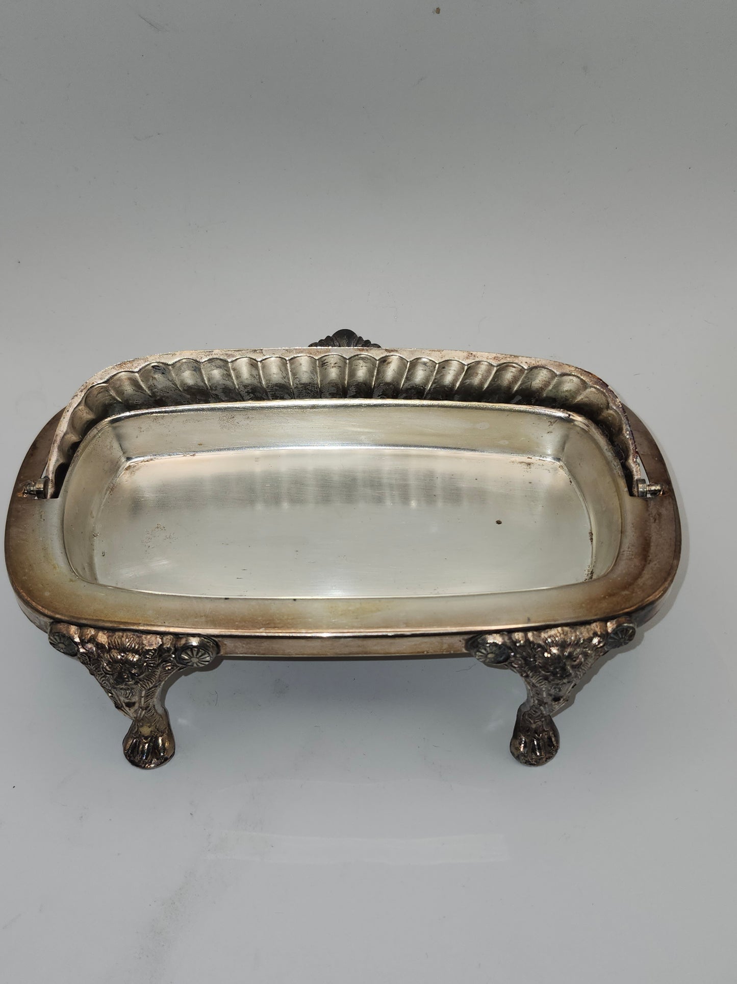 *Silverplated* Roll-Top Butter Dish