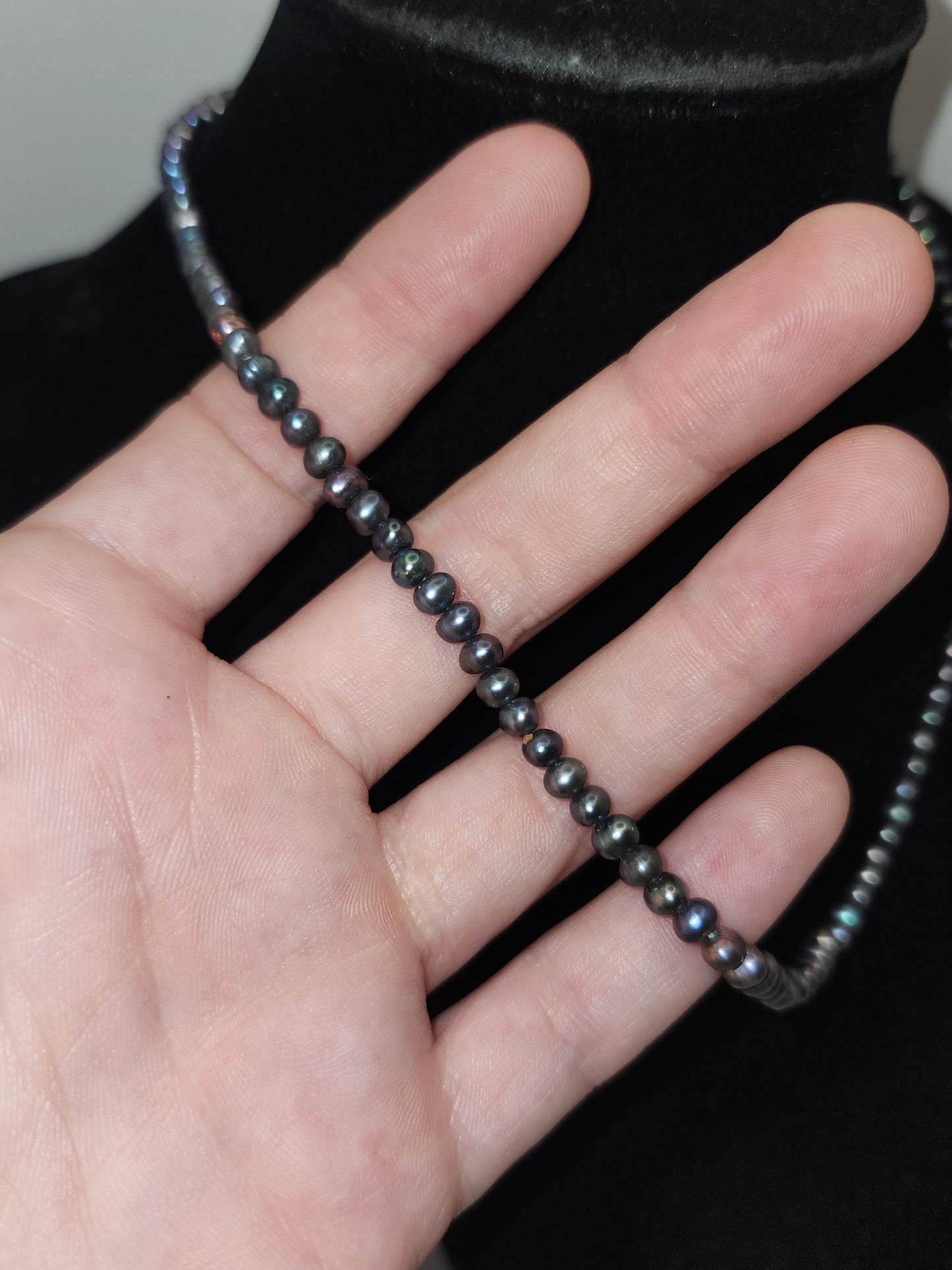 *925* Sterling & Black Pearl Necklace