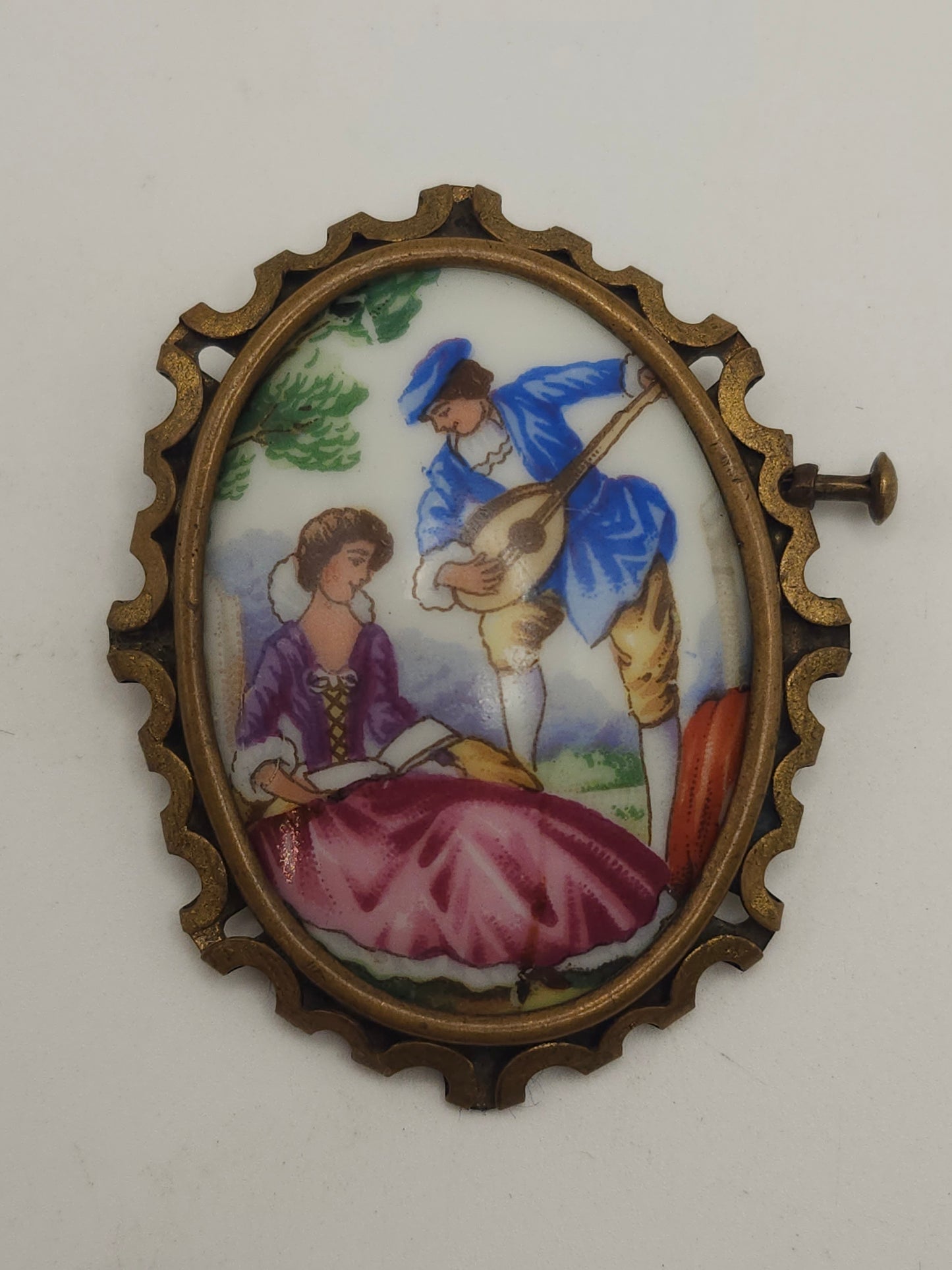 *Limoges* Porcelain Brooch Vintage