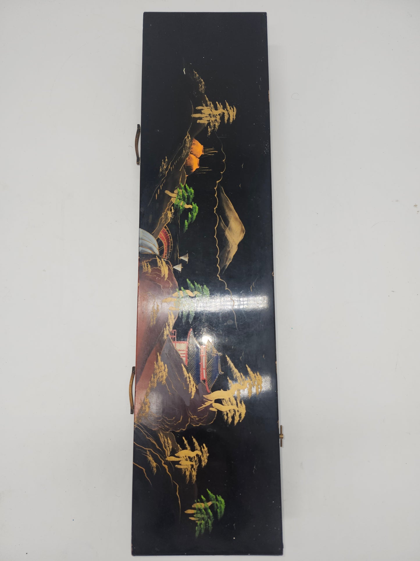 *Vintage* Wooden Jewelry Box Hand-Painted Eastern Motif