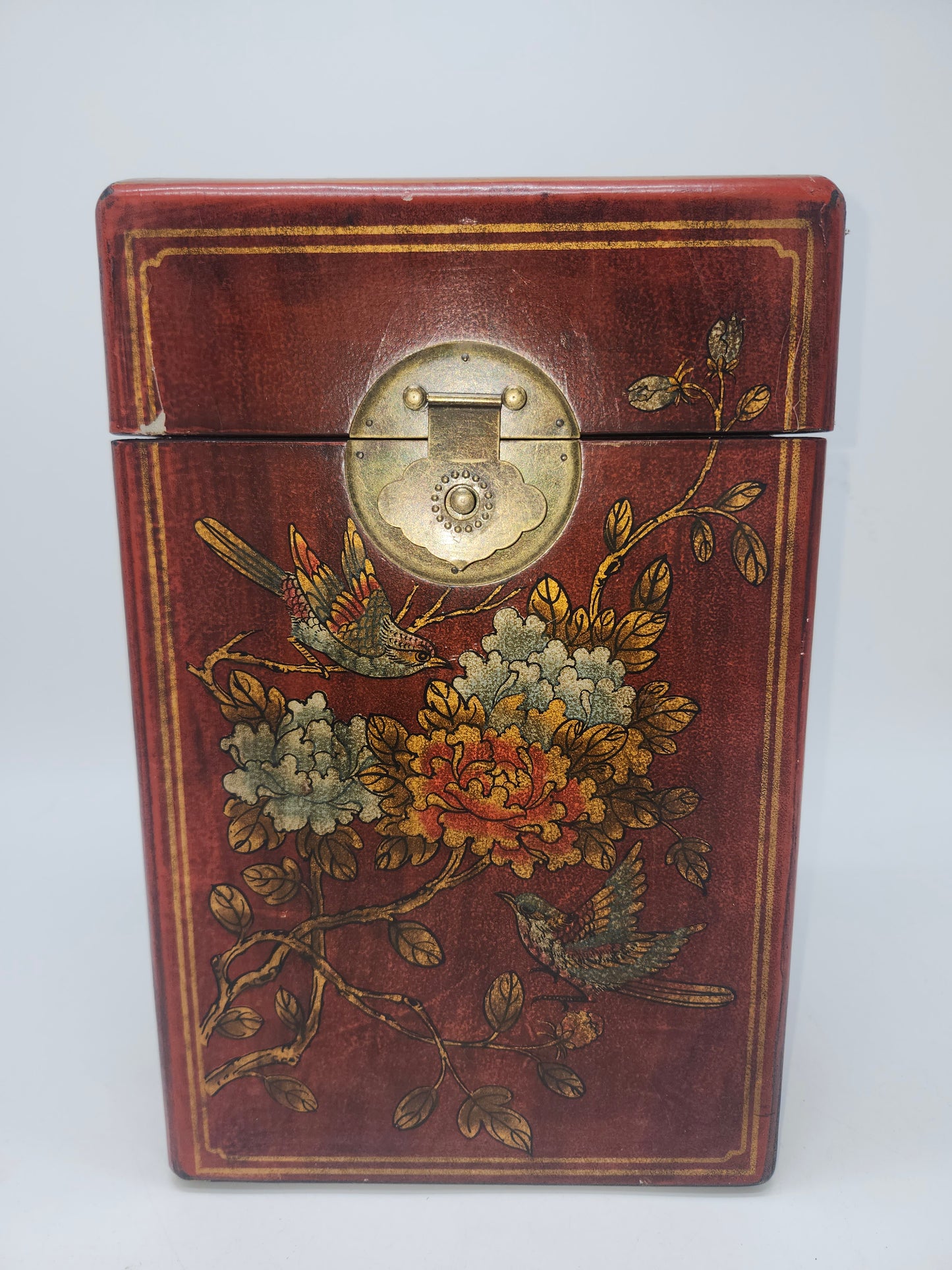 *Vintage* Eastern Hand-Painted Laquerer Spirit / Storage Box