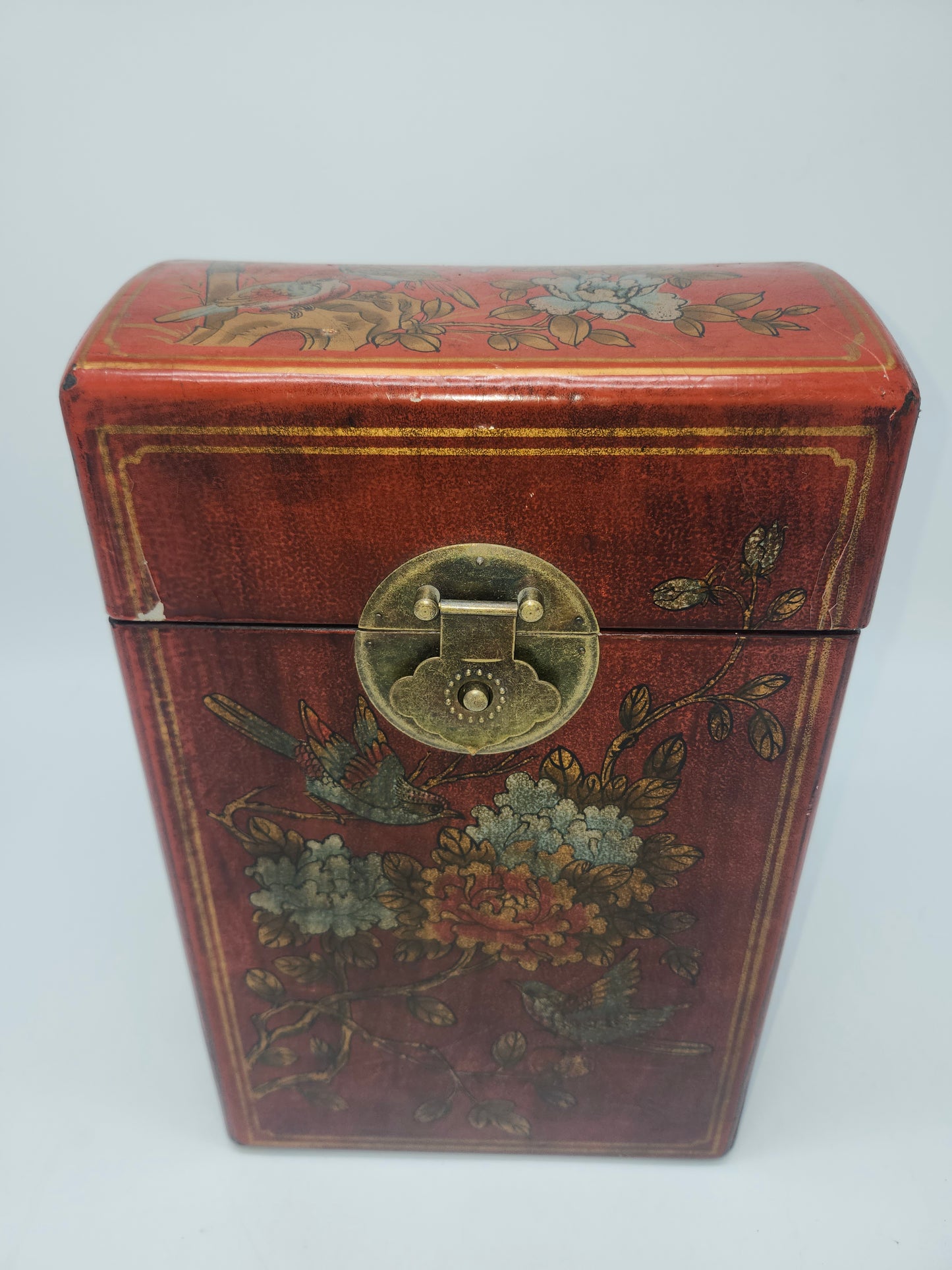 *Vintage* Eastern Hand-Painted Laquerer Spirit / Storage Box