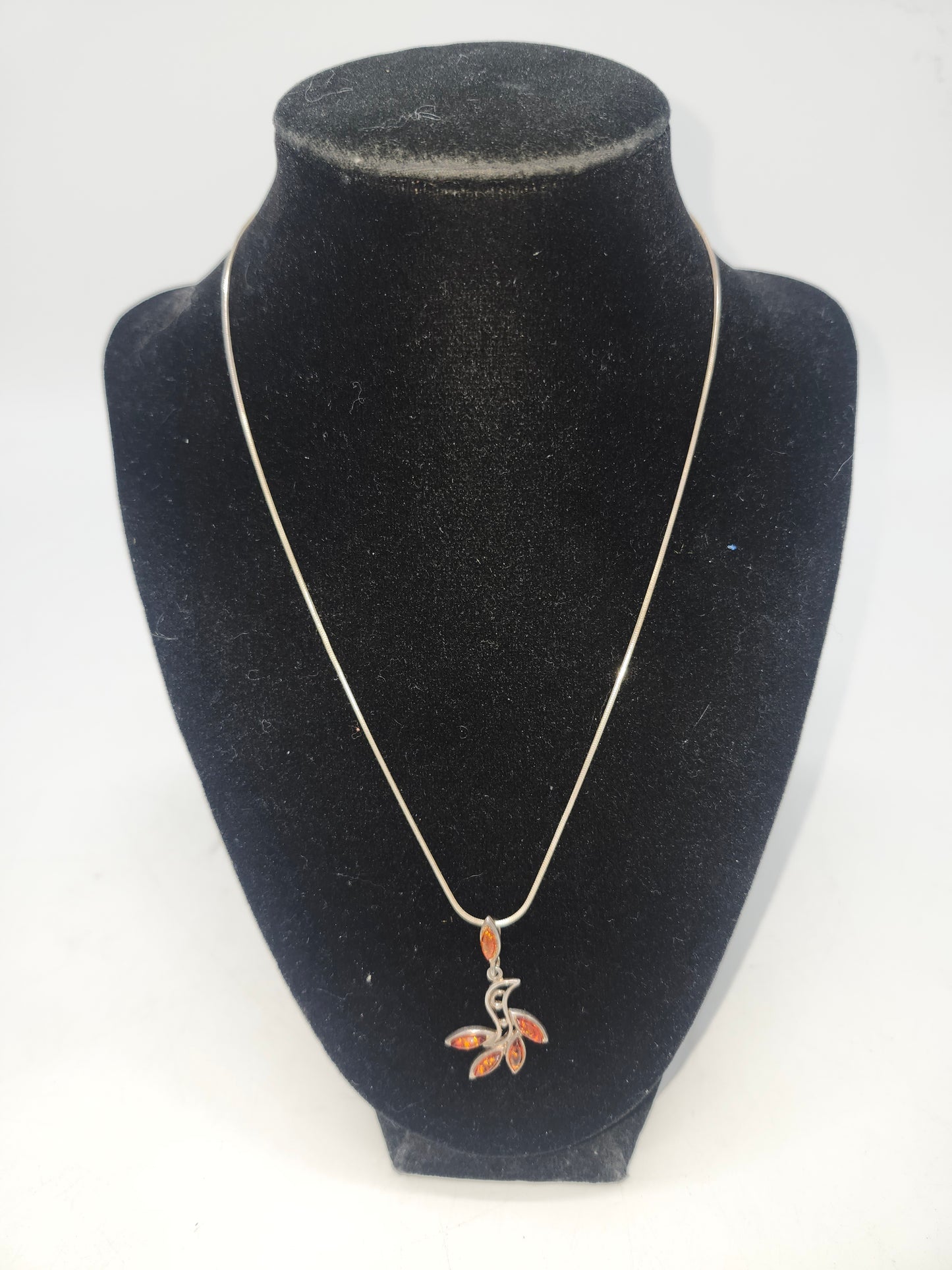 *925* Sterling Necklace with Baltic Amber Pendant