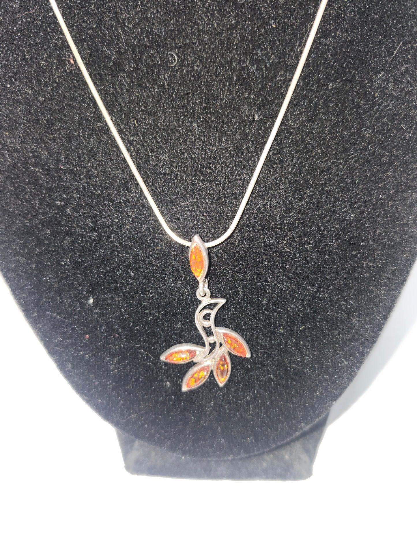 *925* Sterling Necklace with Baltic Amber Pendant