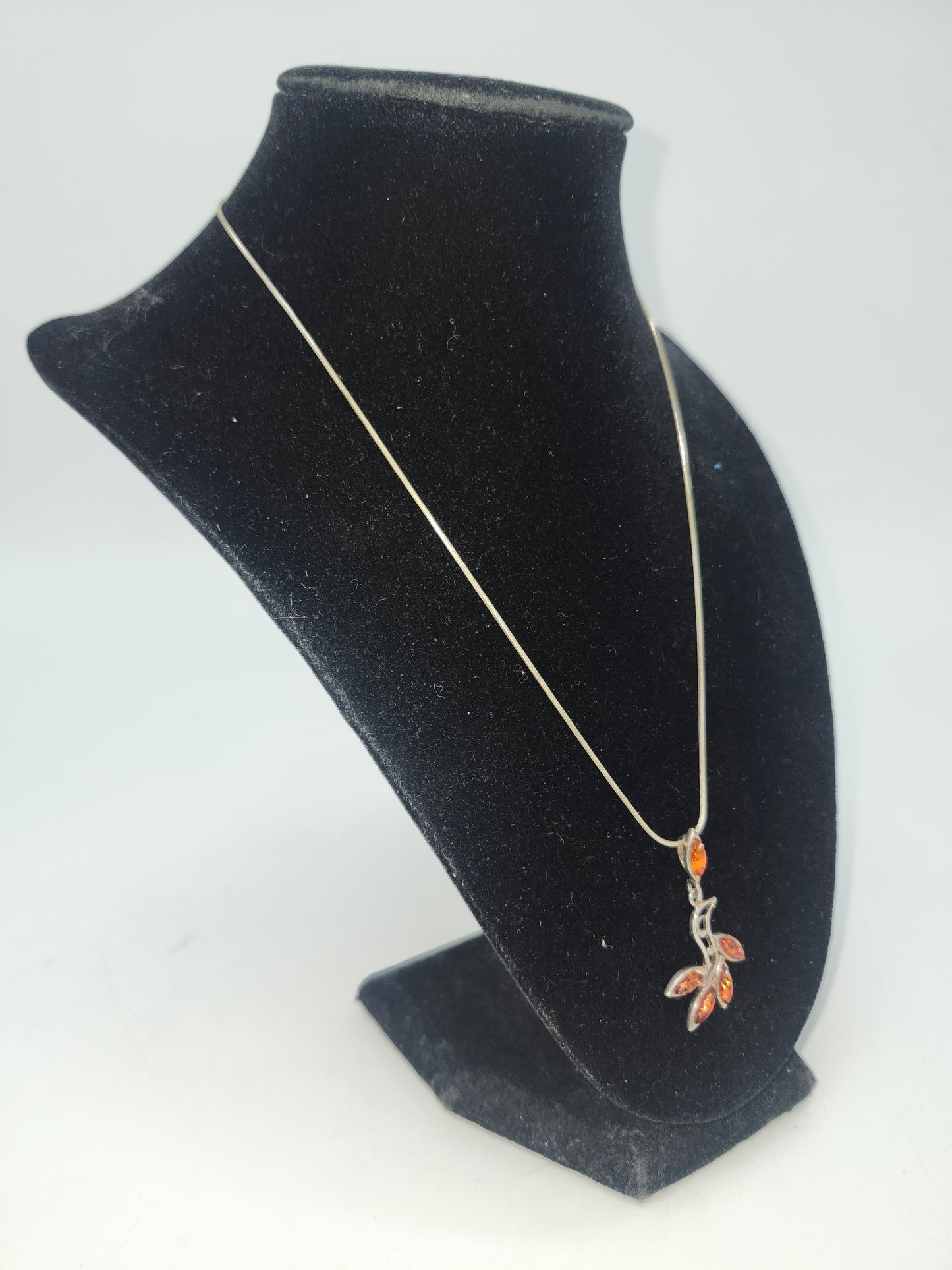 *925* Sterling Necklace with Baltic Amber Pendant