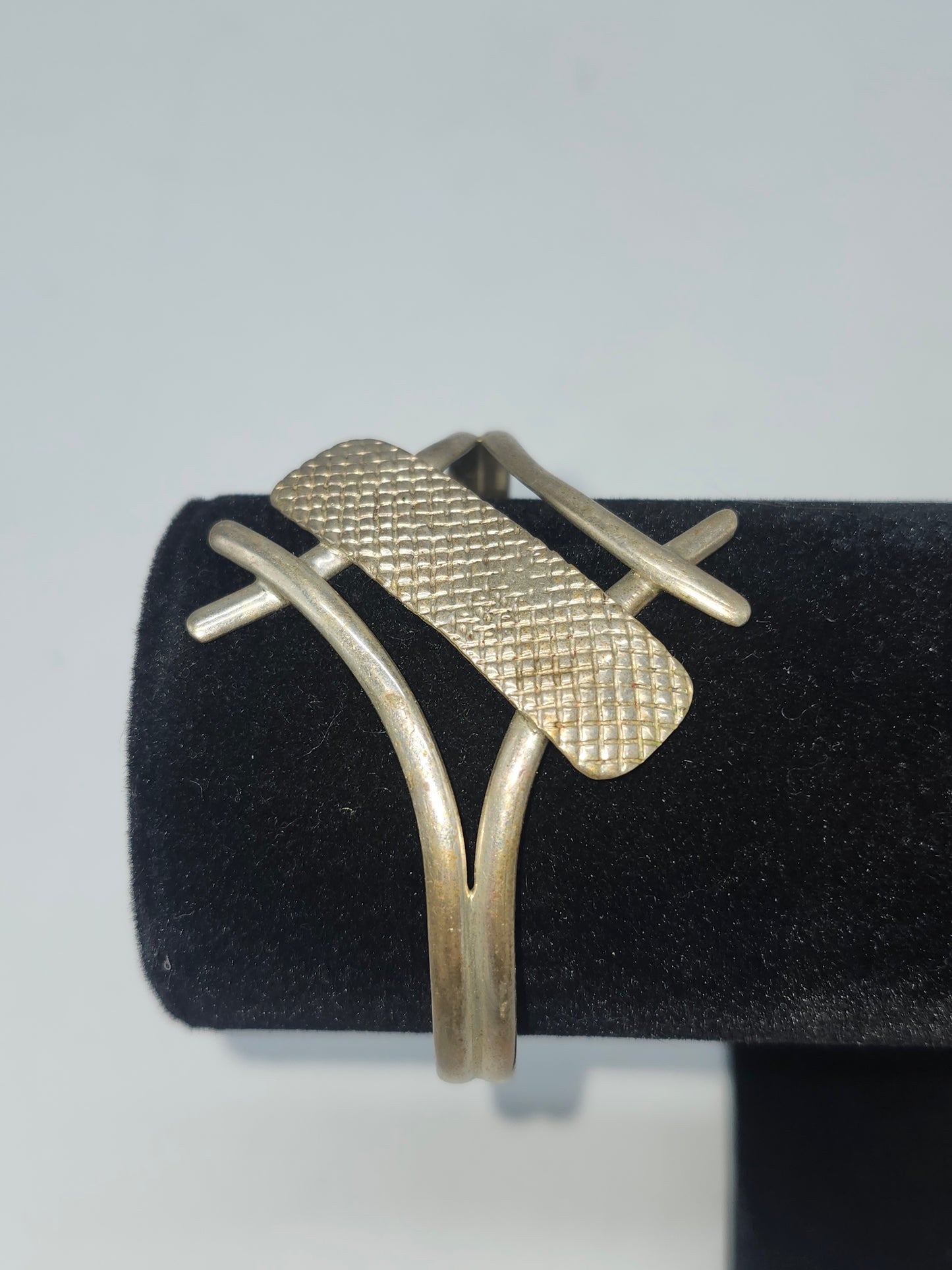 *950* Silver Geometric Bangle Bracelet