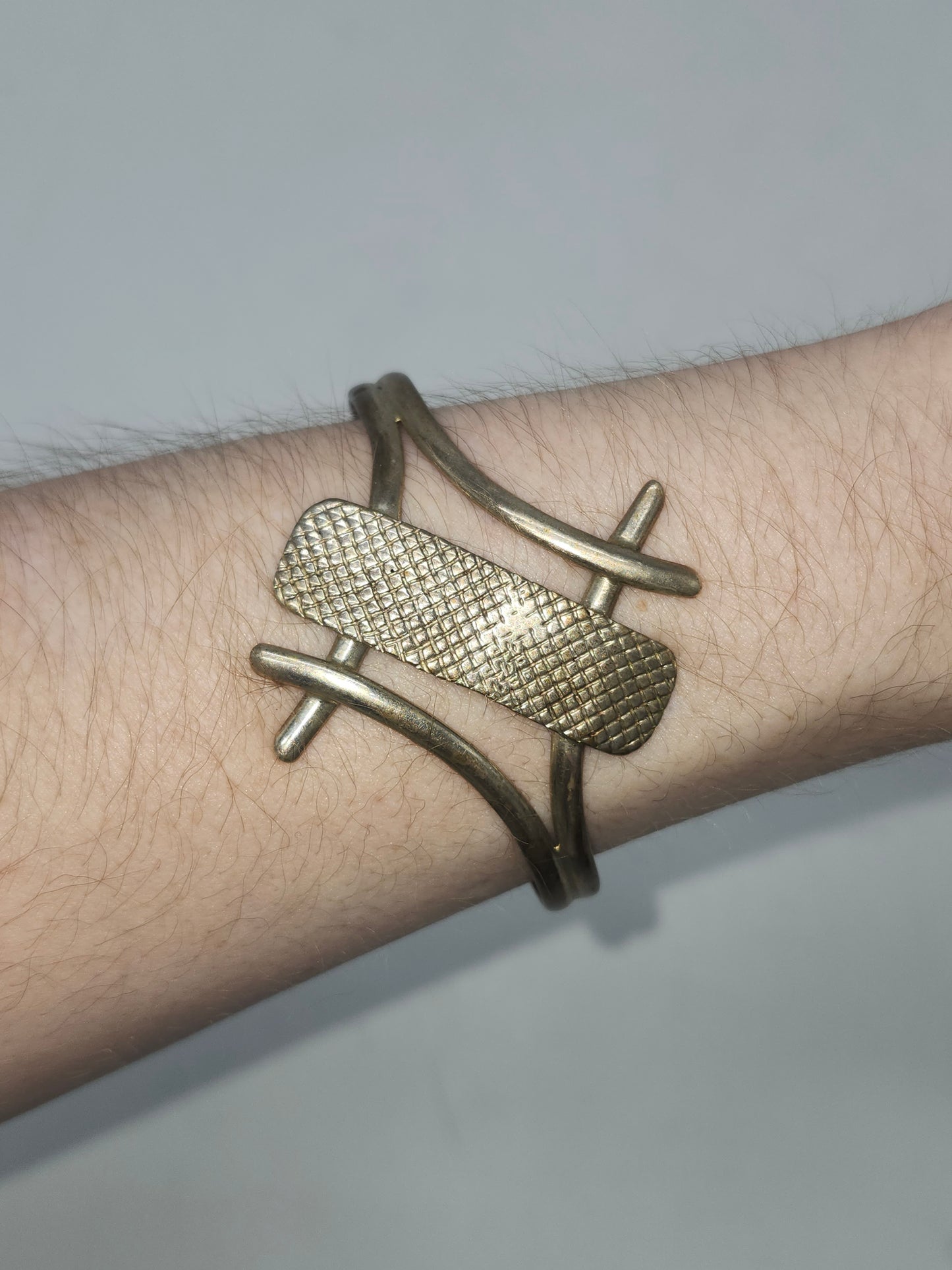 *950* Silver Geometric Bangle Bracelet
