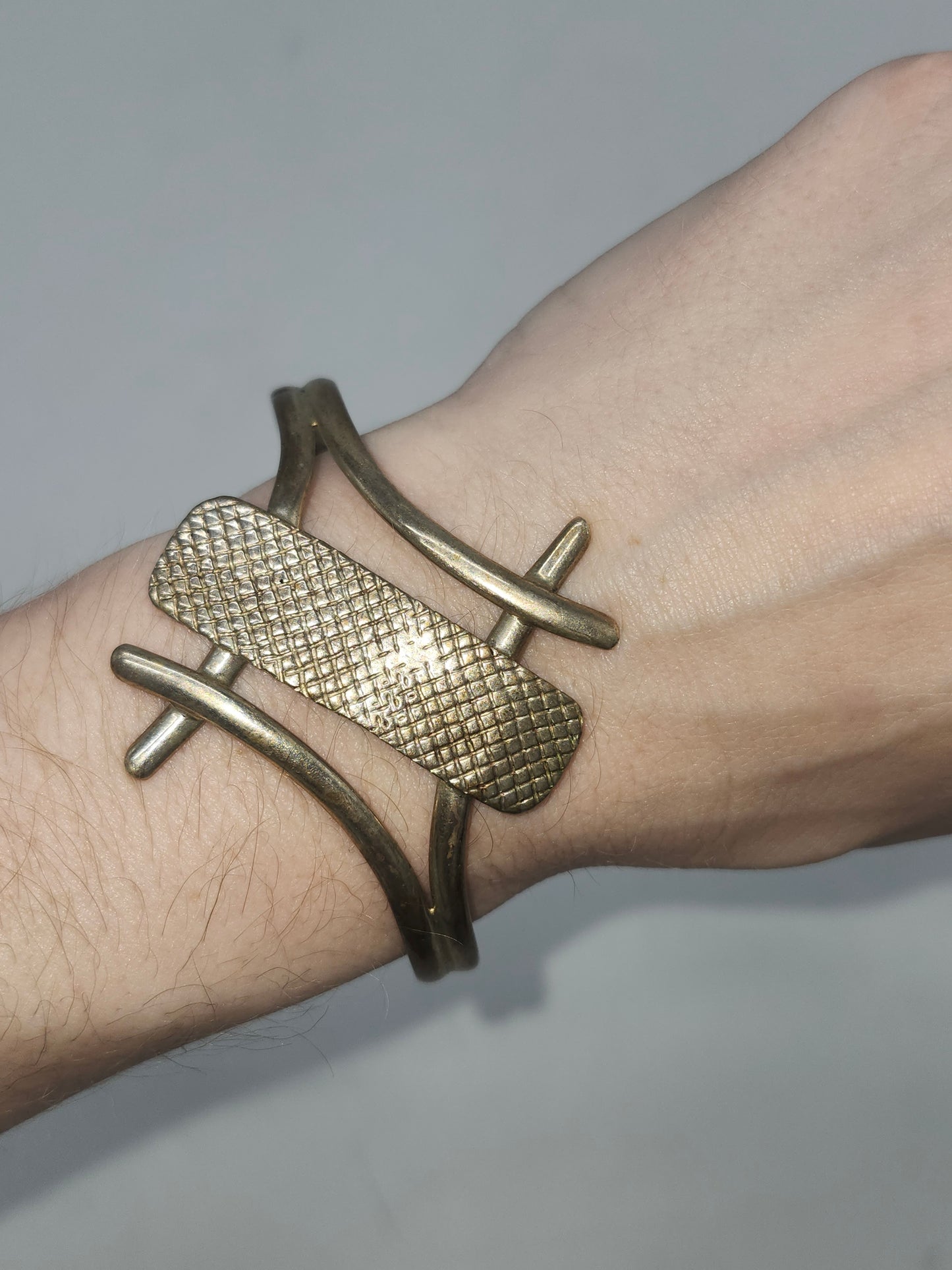 *950* Silver Geometric Bangle Bracelet