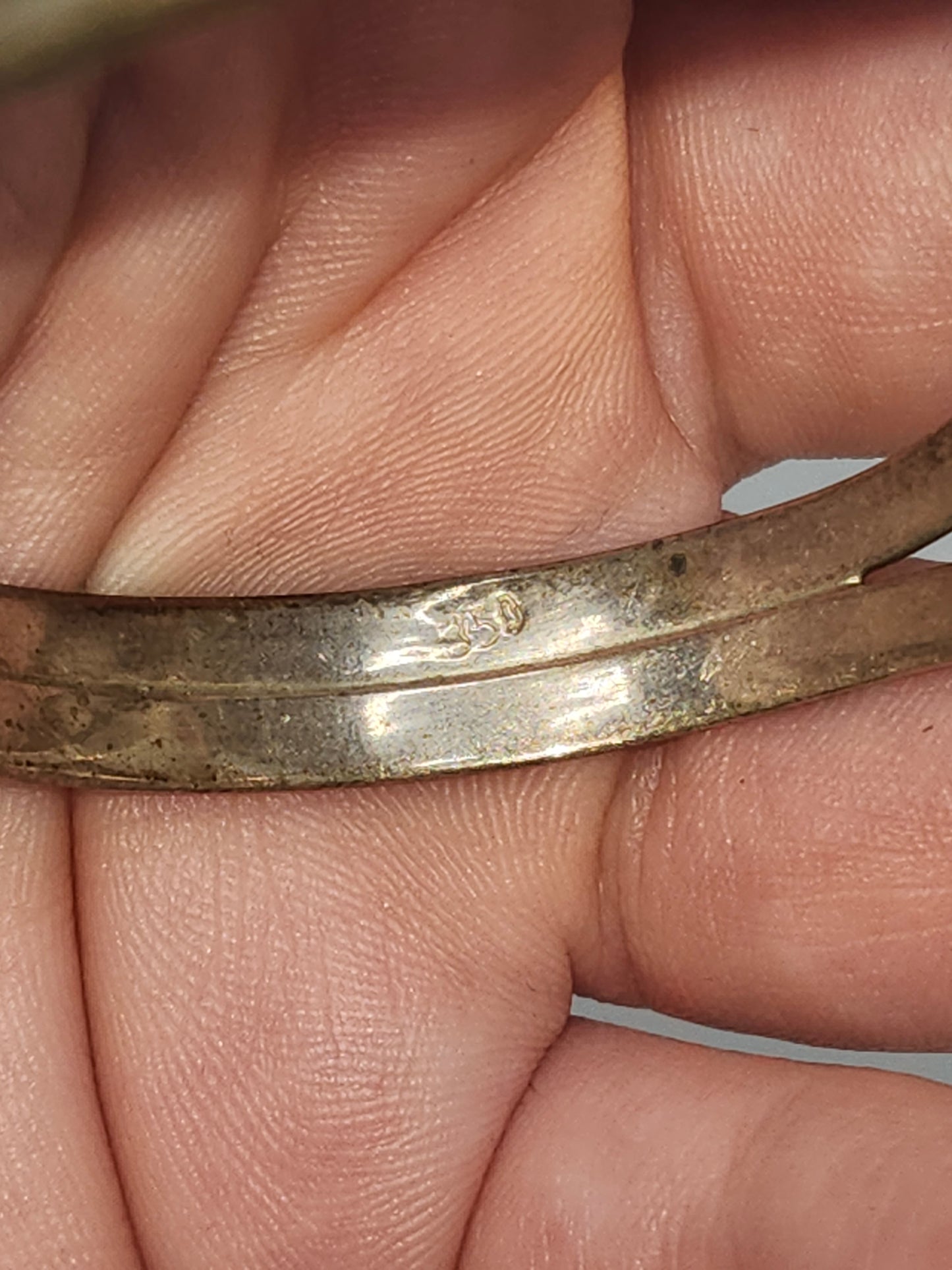 *950* Silver Geometric Bangle Bracelet