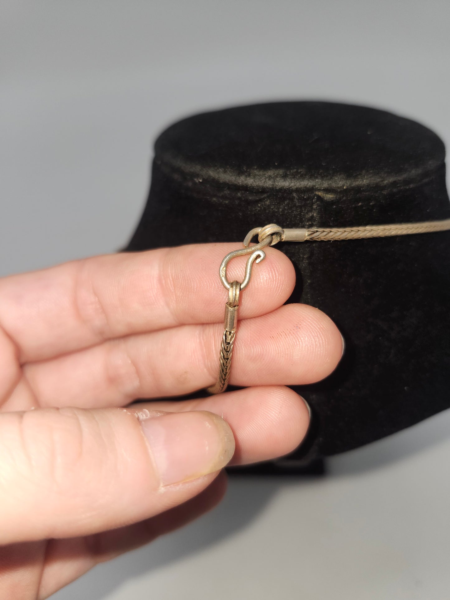 *925* Braided Sterling Chain & Pressed Coral Sterling Pendant with Filigree Work