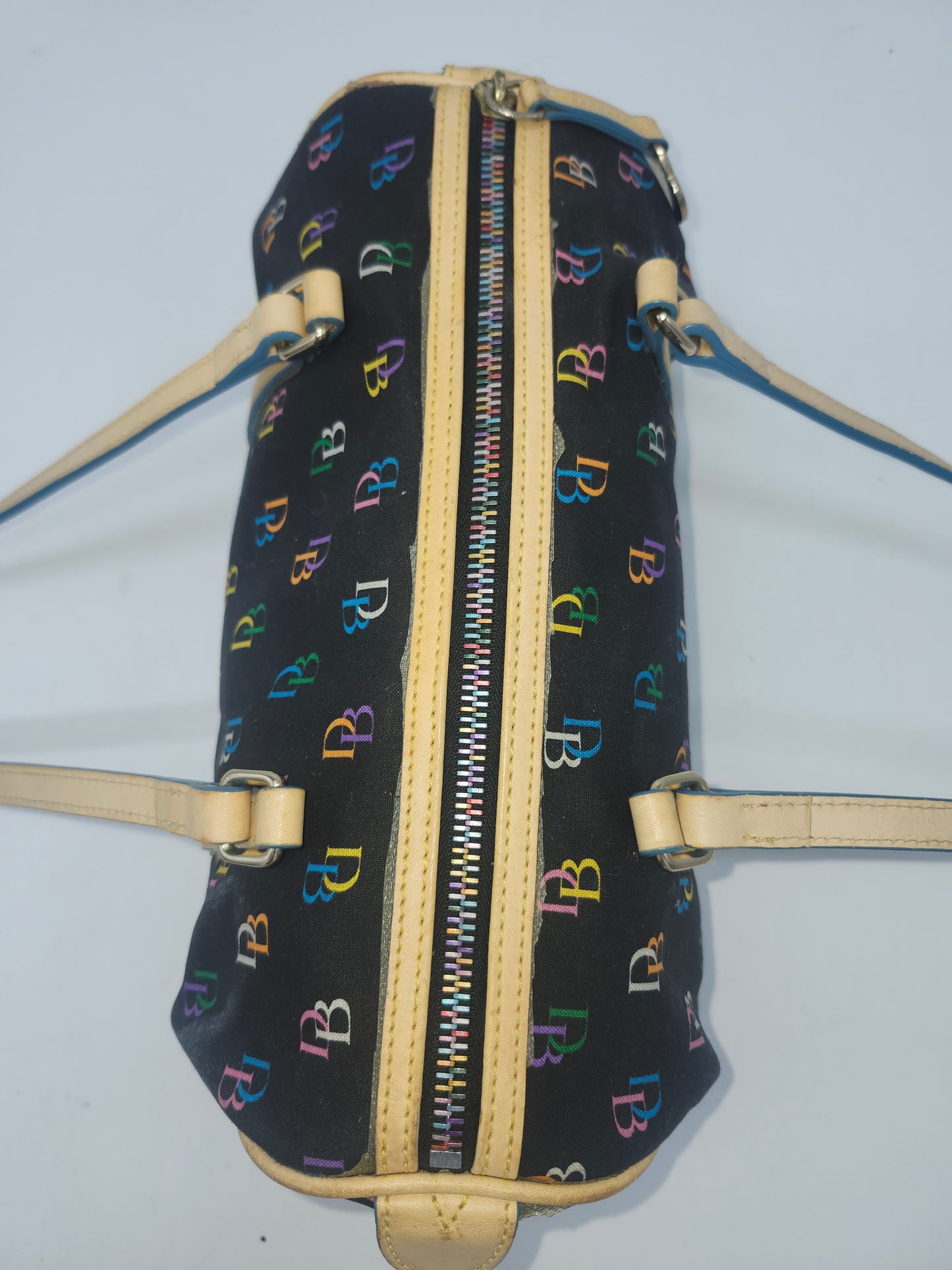 *Dooney & Bourke* Y2K Rainbow Monogram Barrel Bag