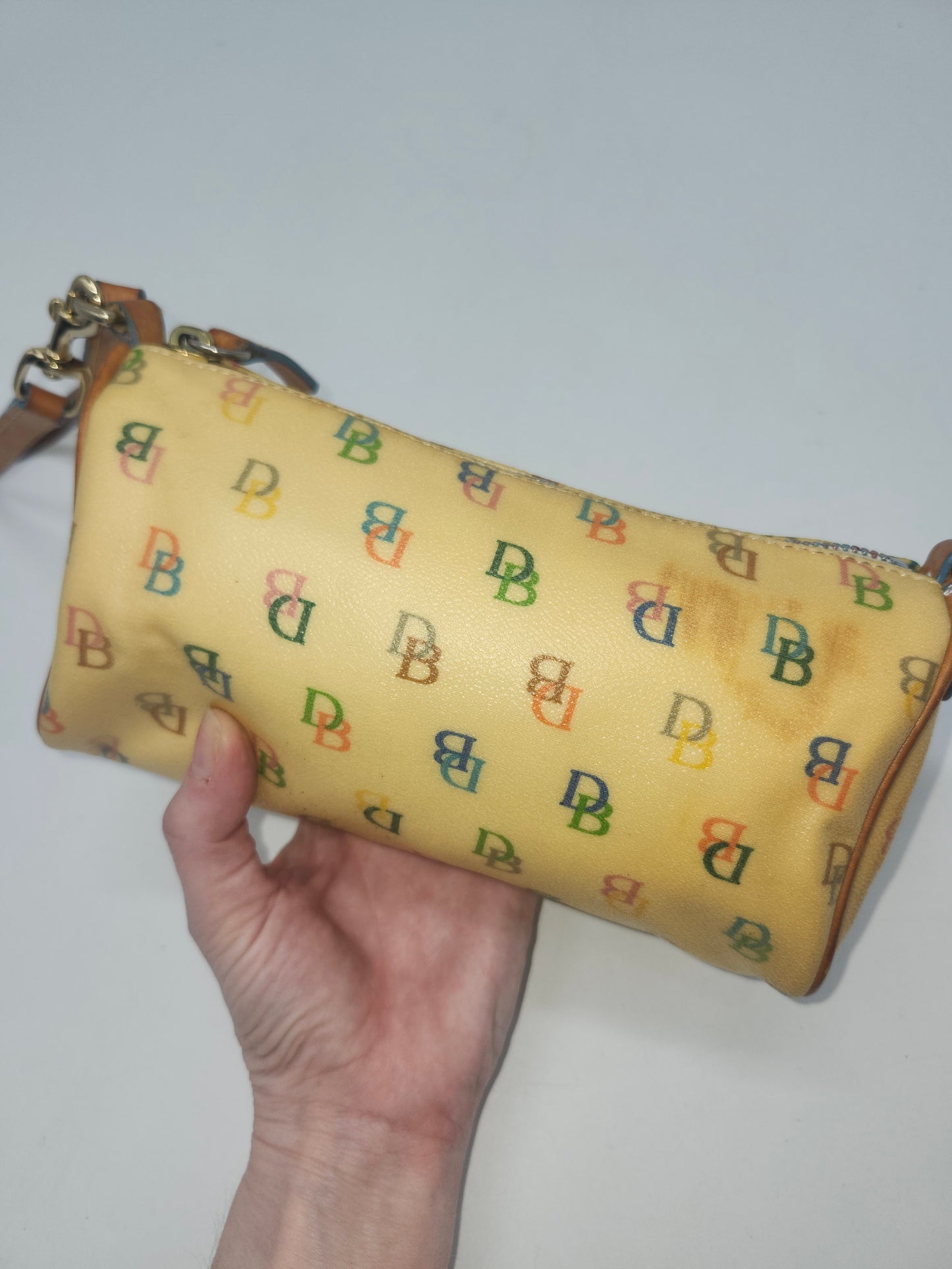 *Dooney & Bourke* Y2K Rainbow Monogram Mini Barrel Bag