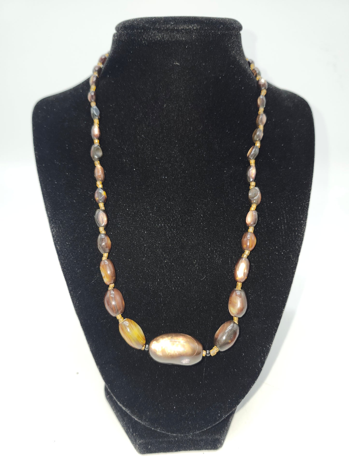 *Abalone* Polished Graduated Beaded Necklace