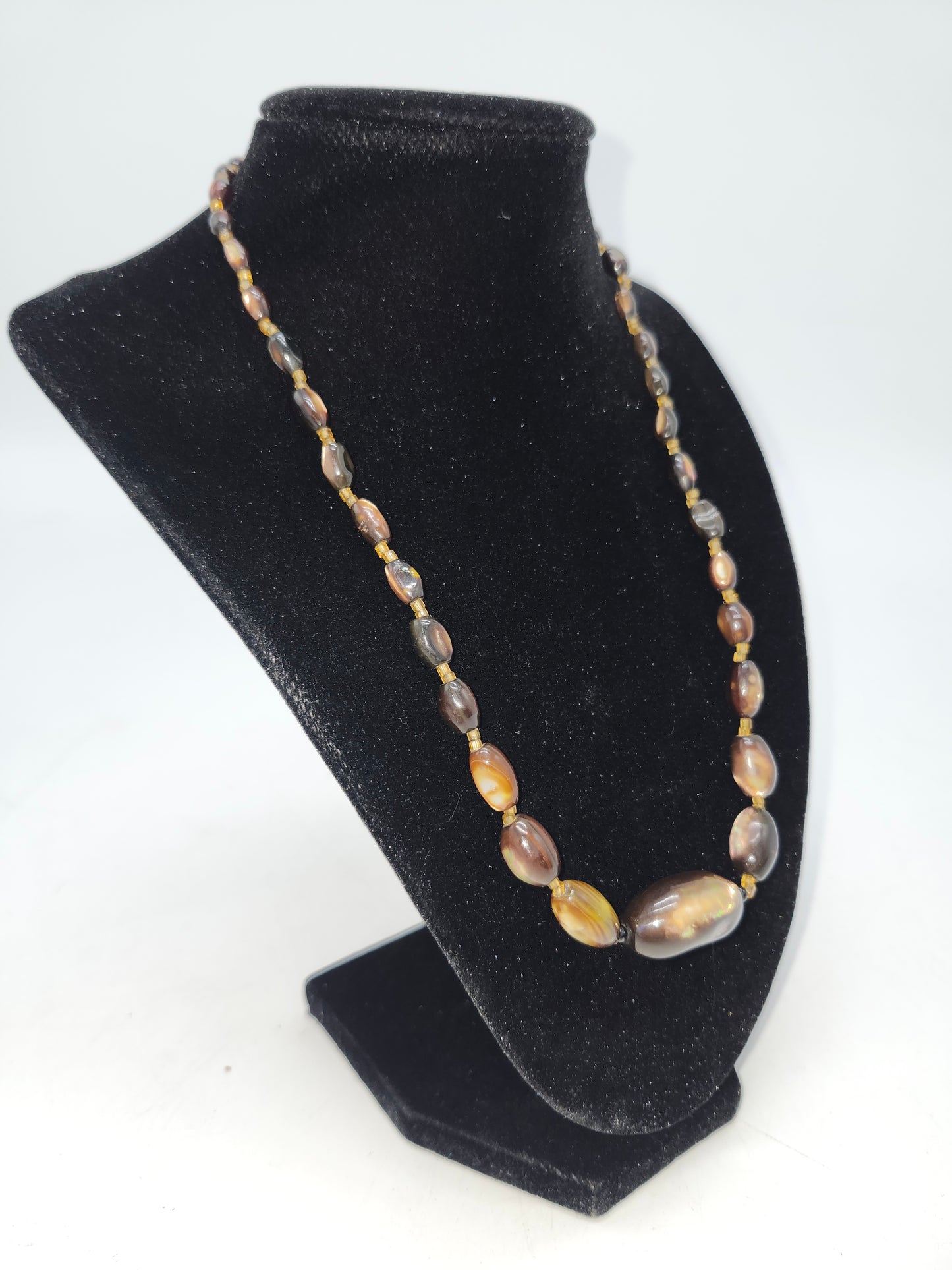 *Abalone* Polished Graduated Beaded Necklace