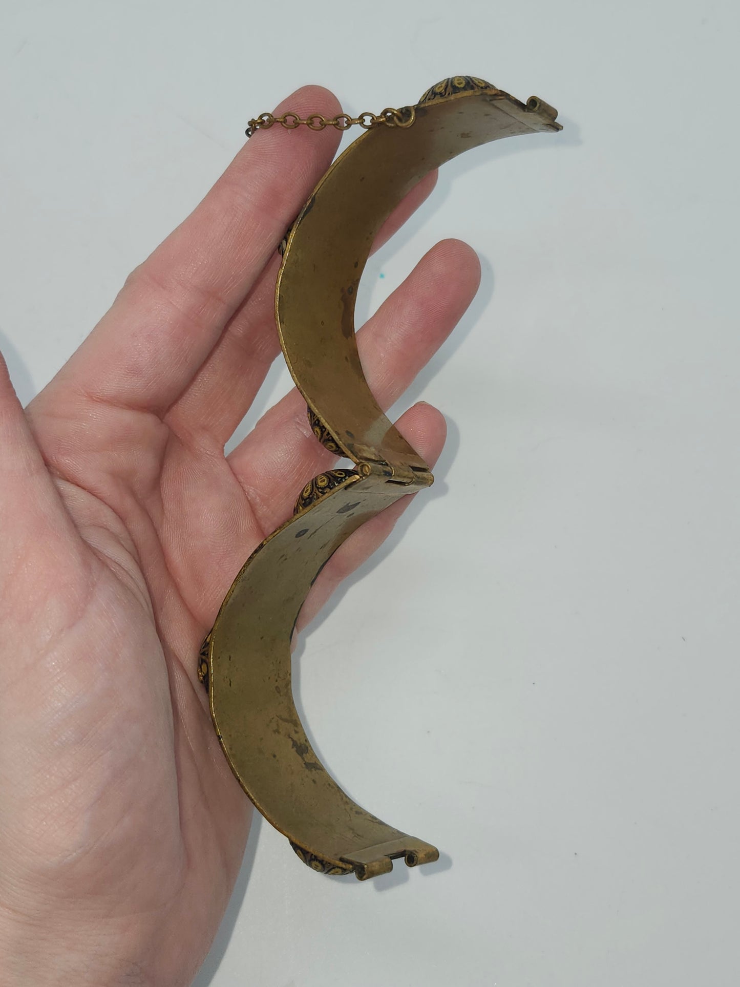 *Damascene* Victorian Revival Intricate Domed Bangle Bracelet
