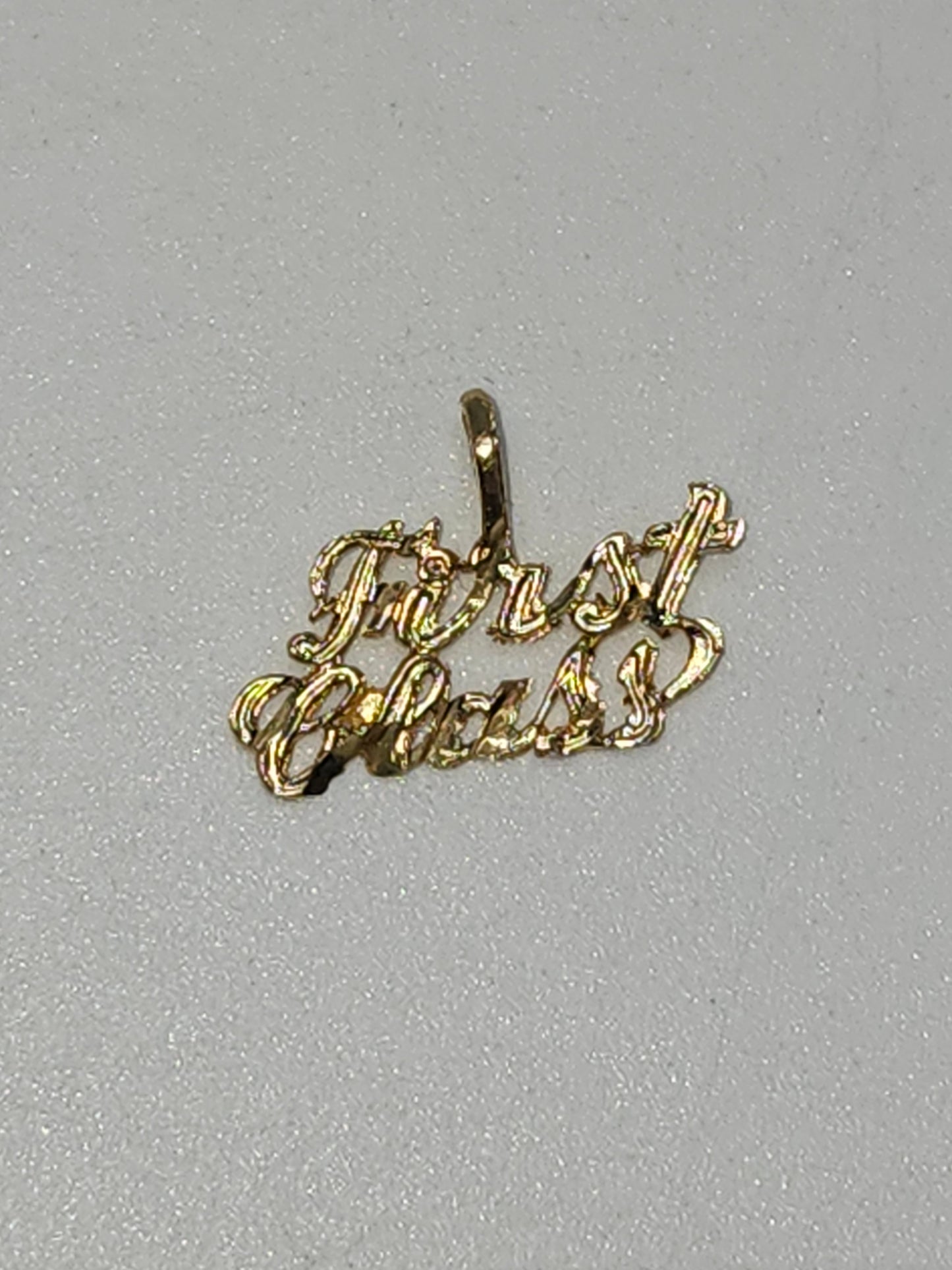 *14K* Gold Pendant / Charm "First Class"