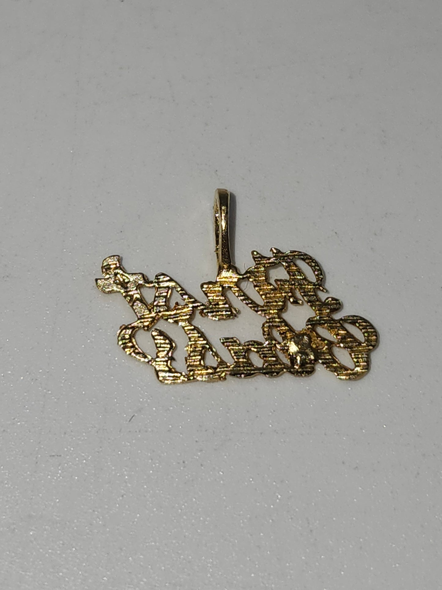 *14K* Gold Pendant / Charm "First Class"
