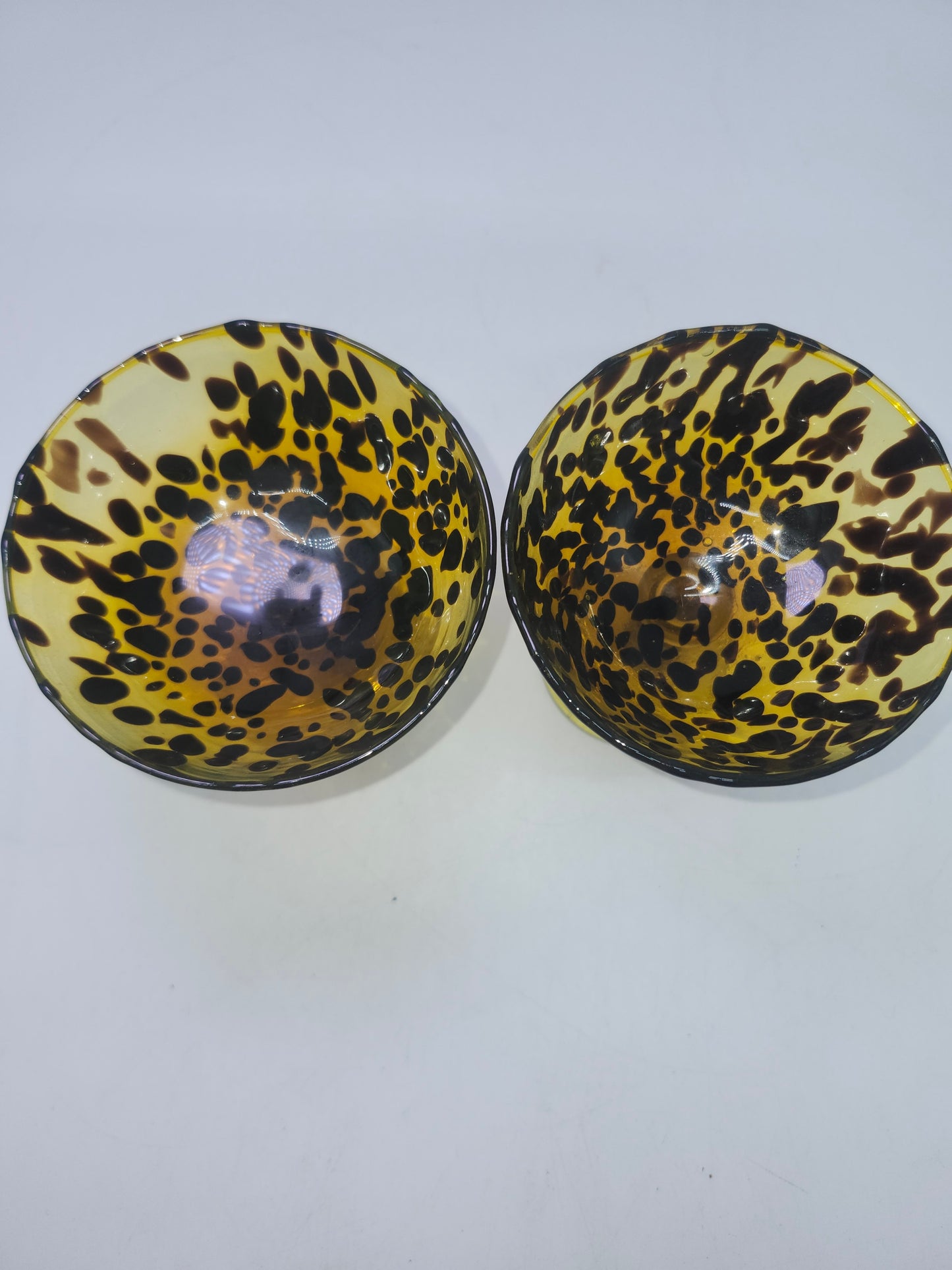 *Vintage* MCM Tortoise Shell Glass Goblets (Set of 2)