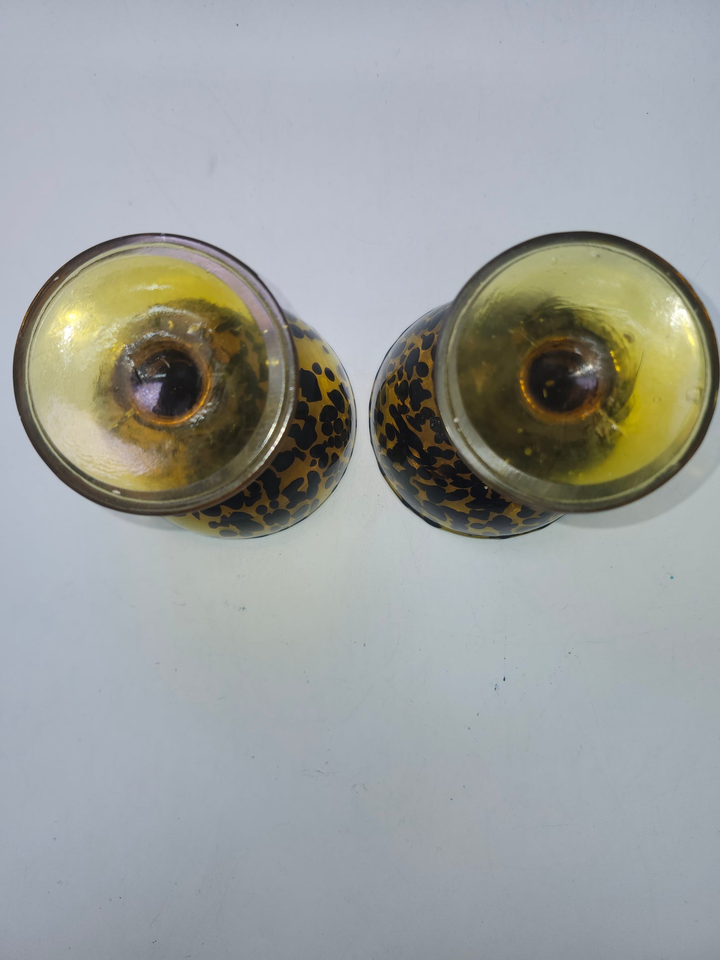 *Vintage* MCM Tortoise Shell Glass Goblets (Set of 2)