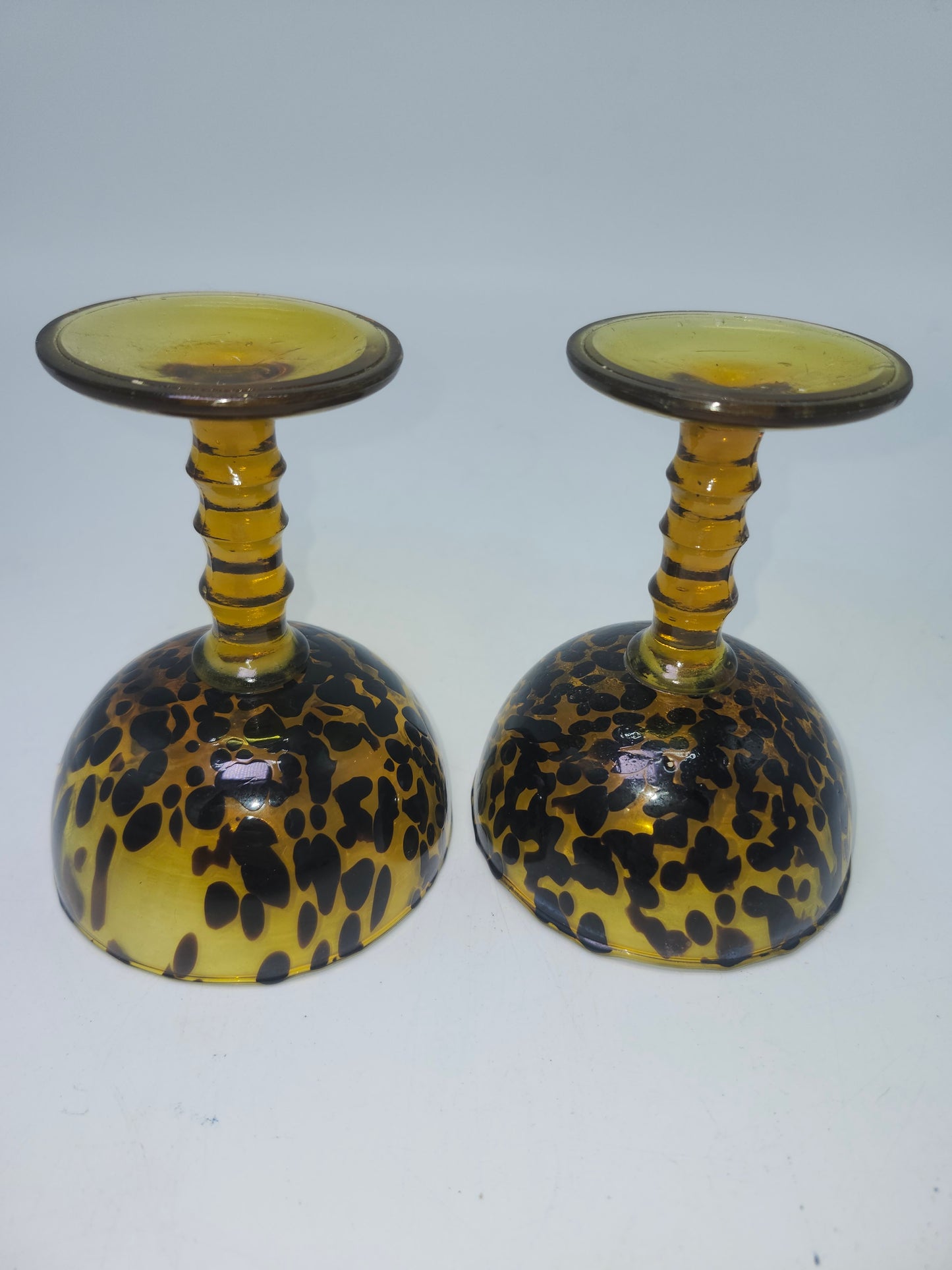 *Vintage* MCM Tortoise Shell Glass Goblets (Set of 2)