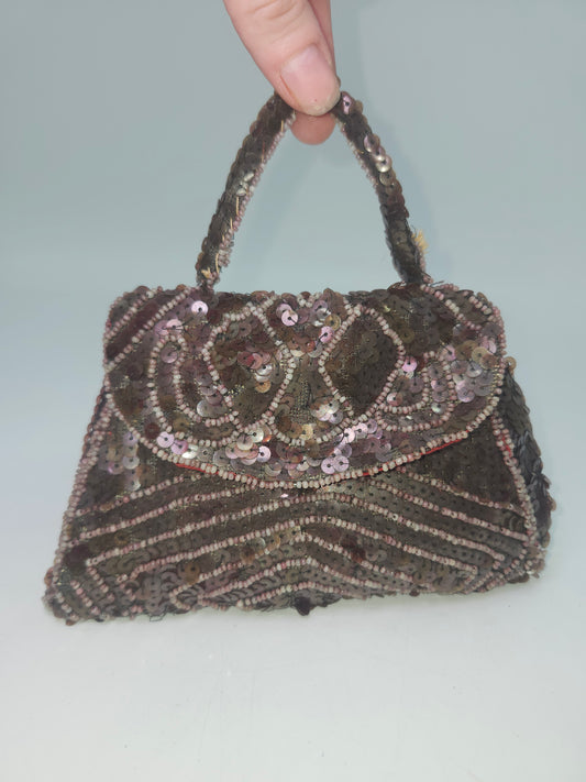 -Vintage- Handmade Belgian Sequin Purse