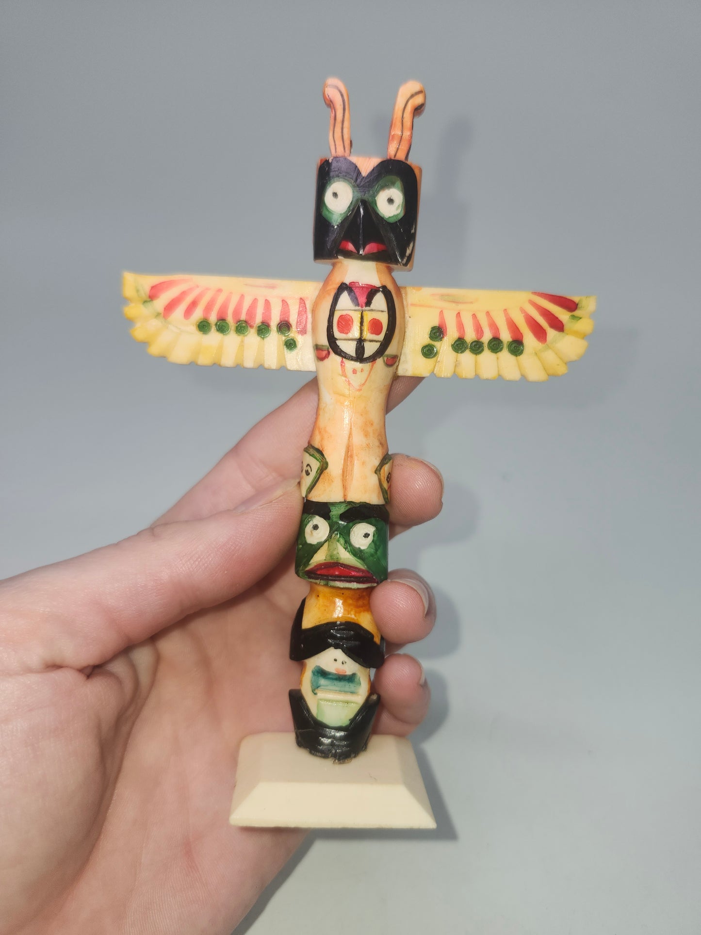 *Carved Bone* Native American Style Totem Pole