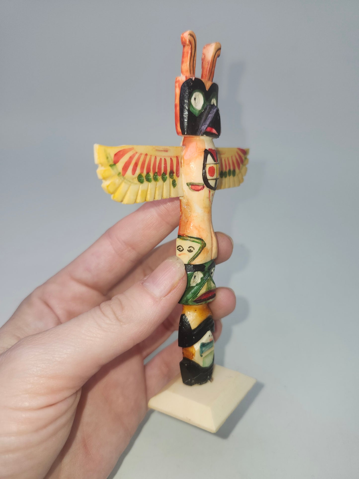 *Carved Bone* Native American Style Totem Pole