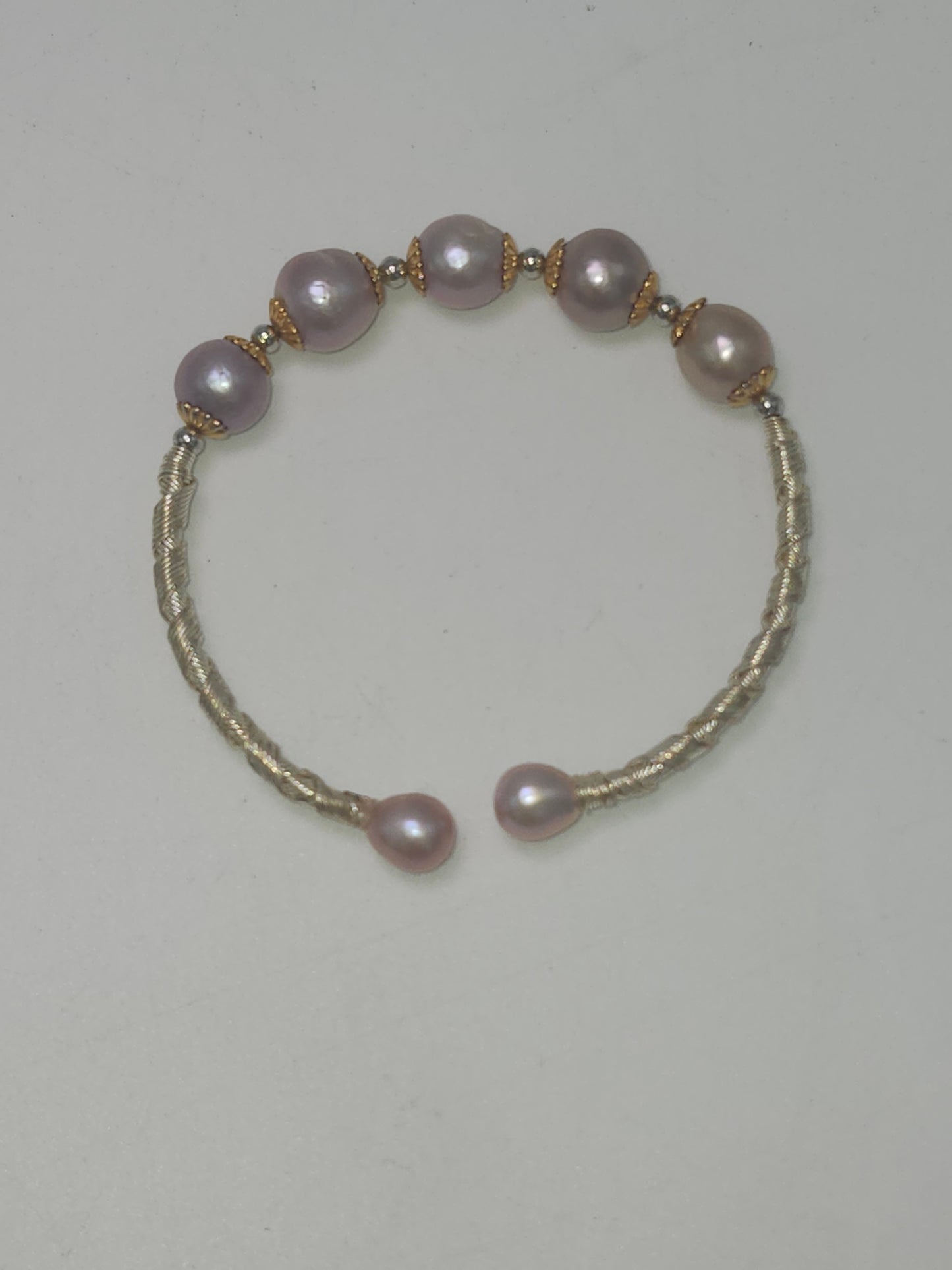 *14K* Gold-Plated Natural Pearl Bangle