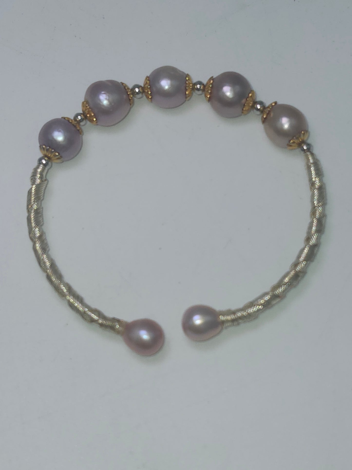 *14K* Gold-Plated Natural Pearl Bangle