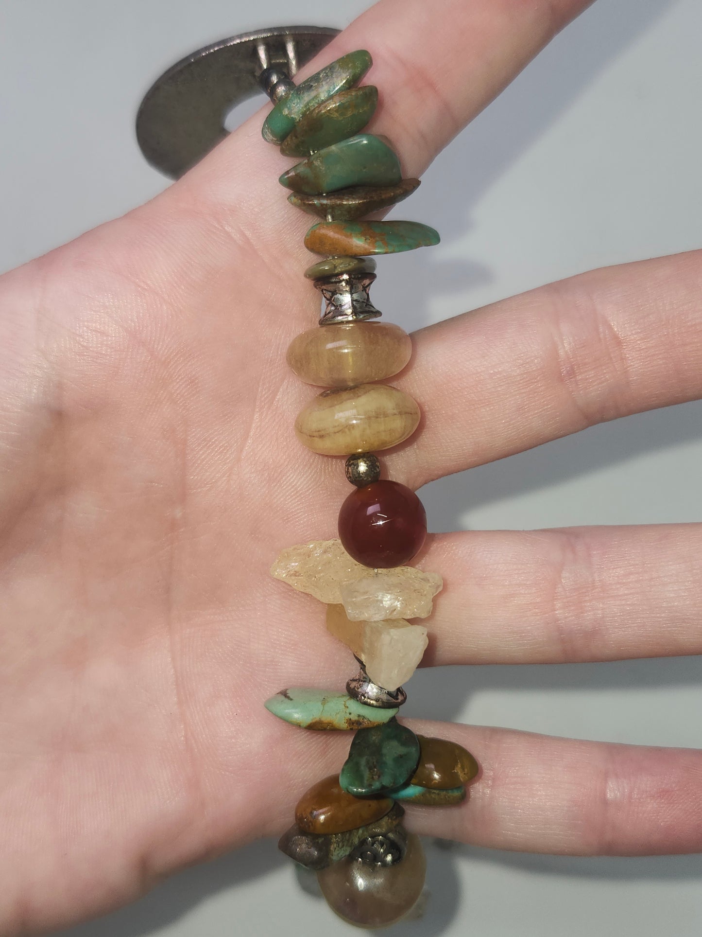 *Boho Style* Silverplated Multi-Gemstone Bracelet