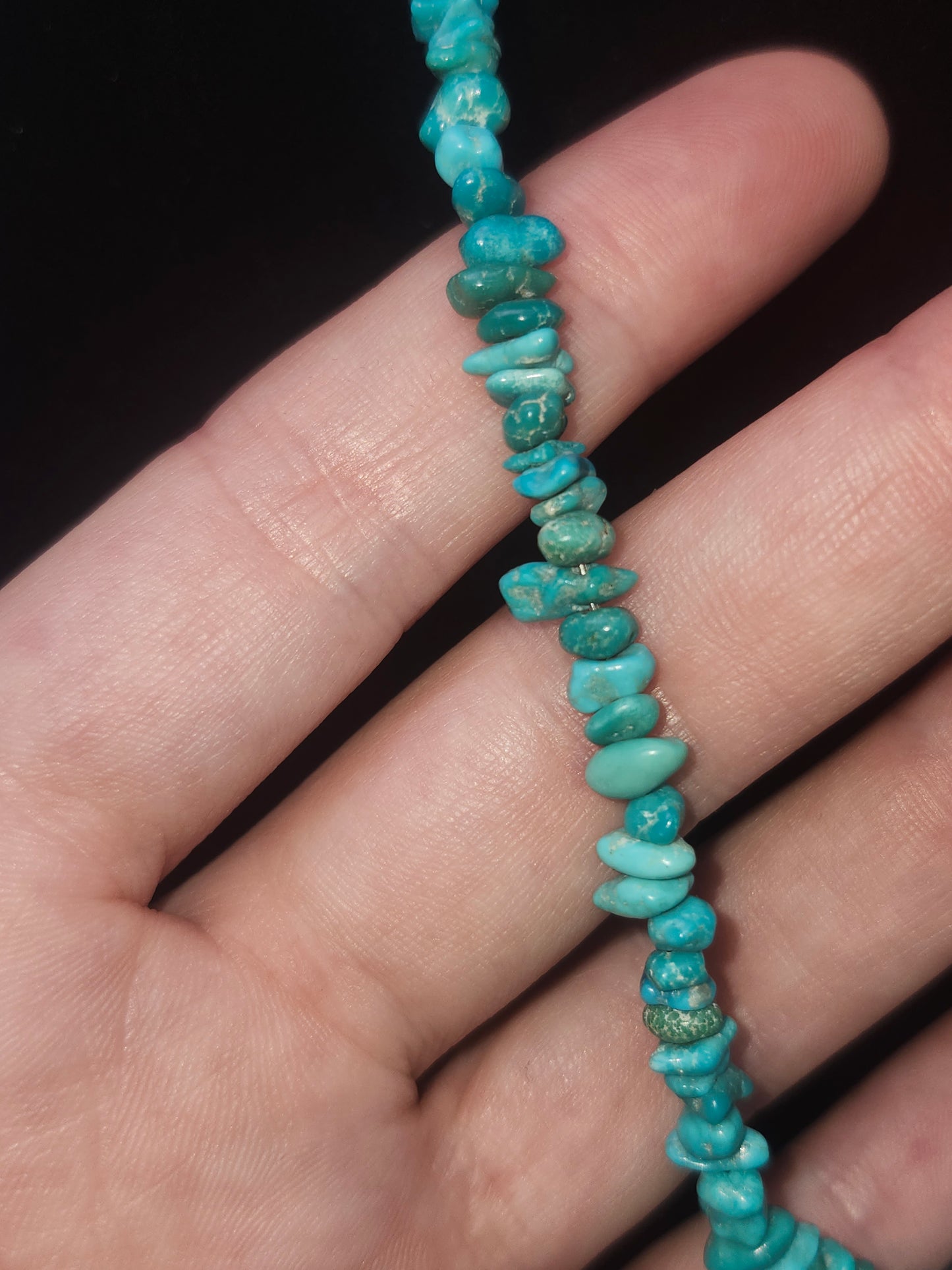 *925* Sterling & Turquoise Chip Necklace