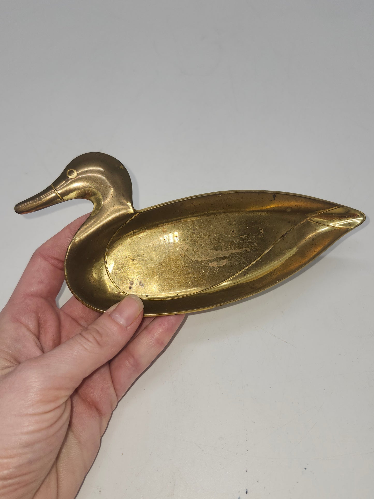 *Brass* Vintage Duck-Shaped Tray
