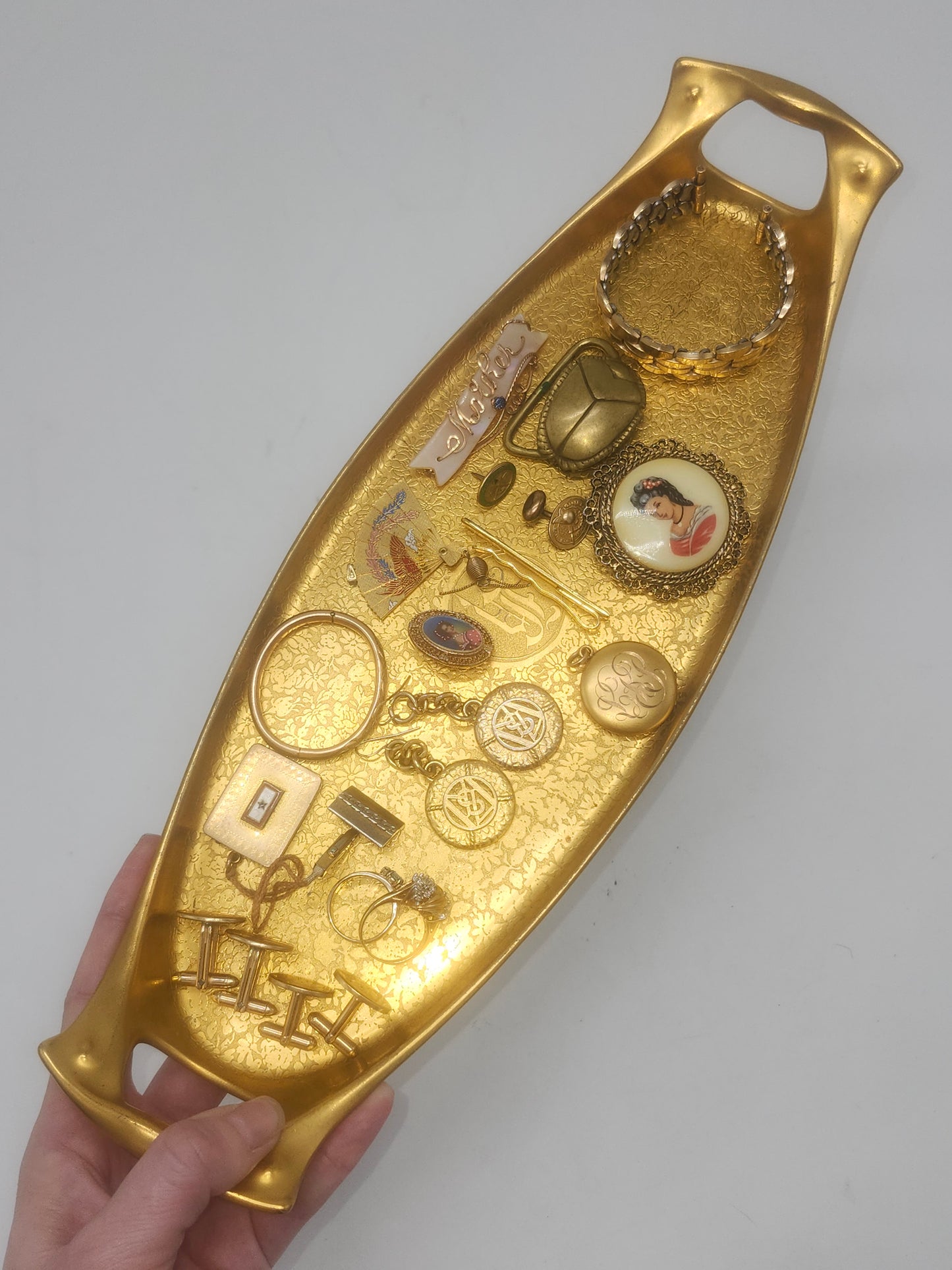 *Gilded* 24K Rosenthal Golden Ceramic Jewelry / Trinket Tray