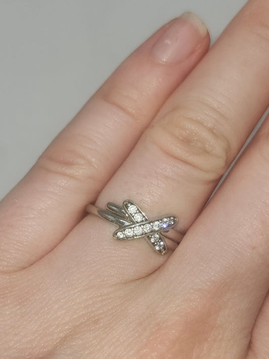 *925* Sterling * Lab-Created Diamond Ring Size 6