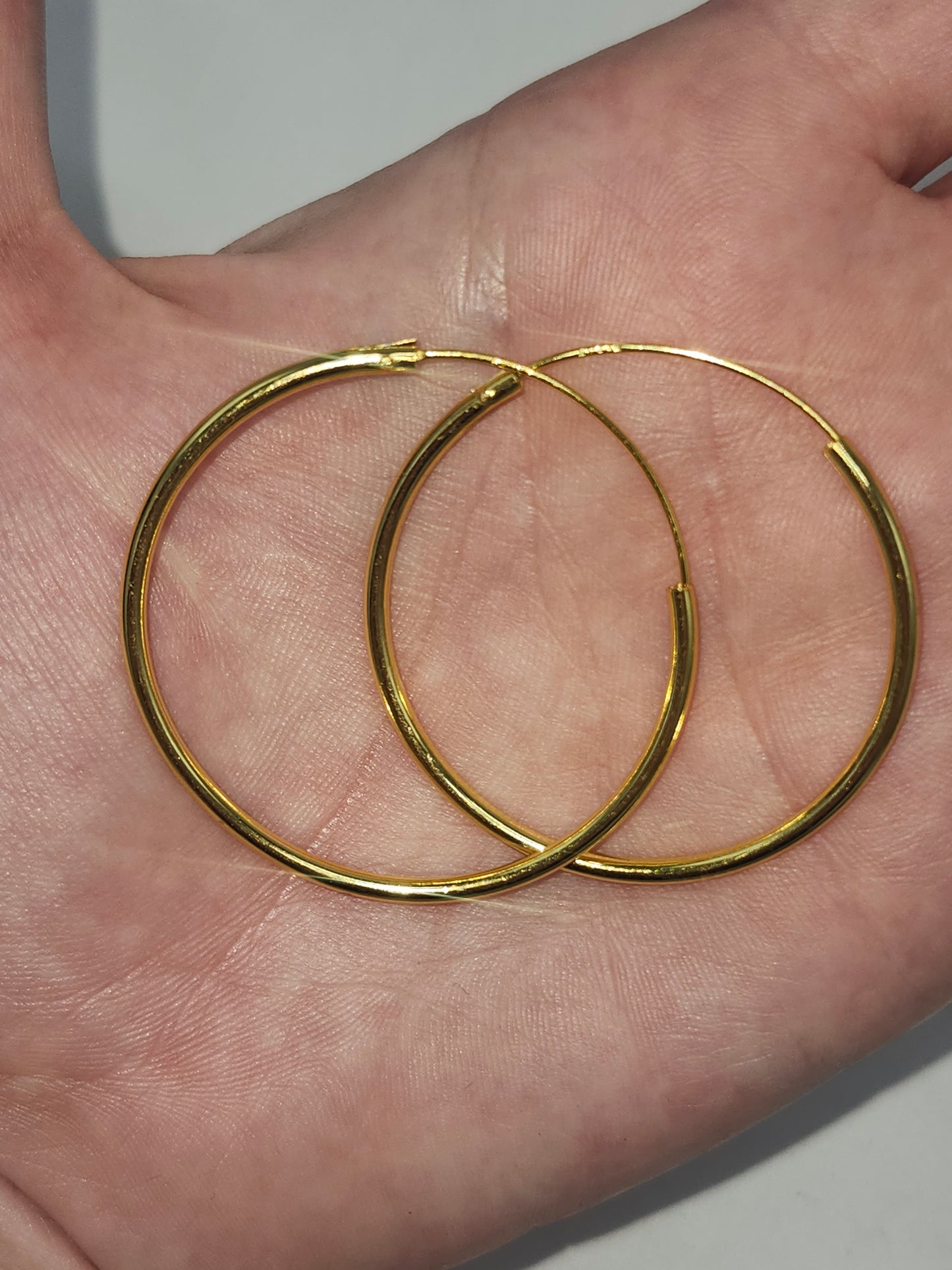 *925* Vermeil Large Hoop Earrings